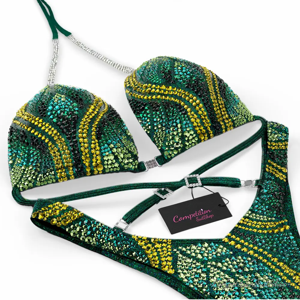 Emerald Phoenix Figure Competition Suit FM1038-5