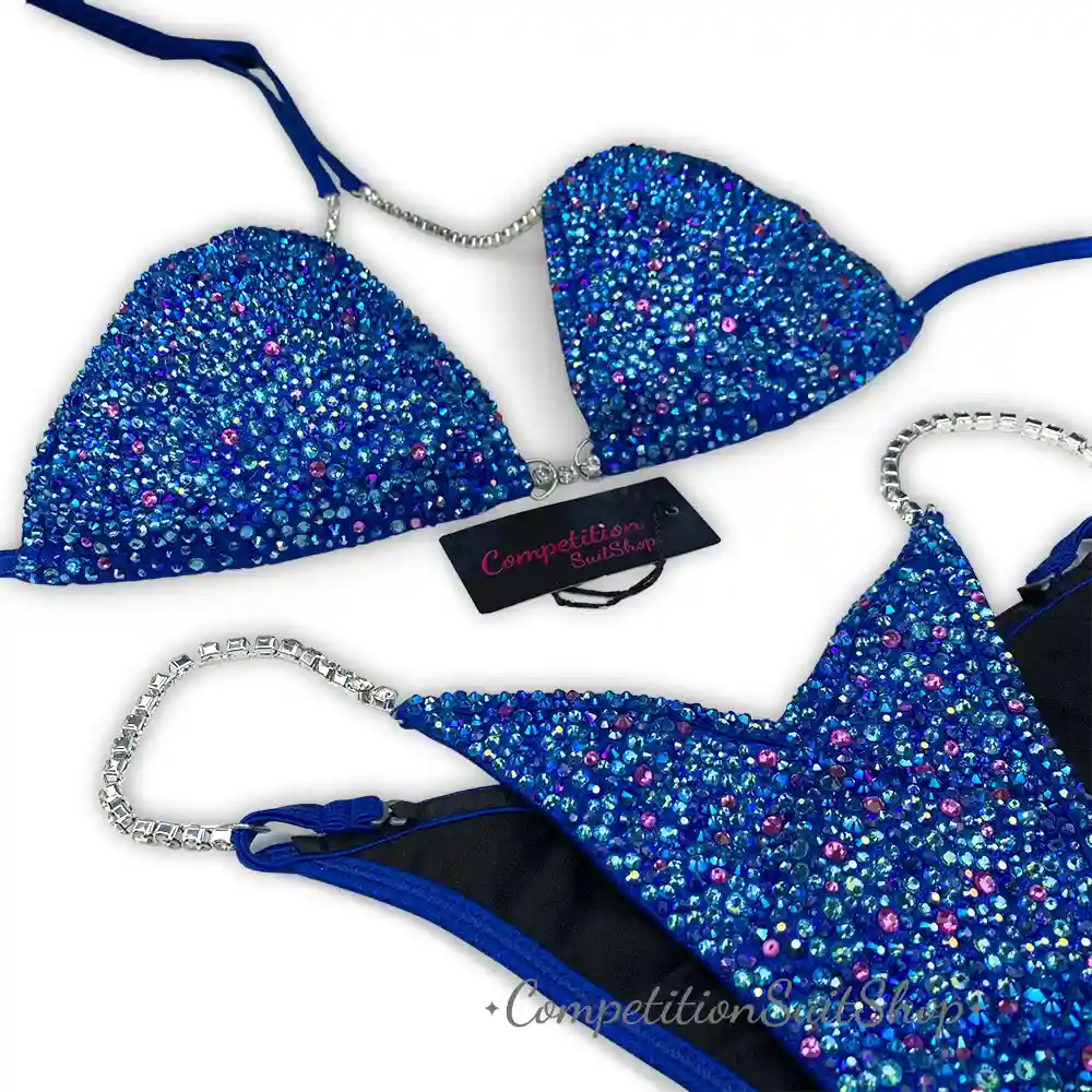 Blue Pink Virtus Bikini Competition Suit (B146)