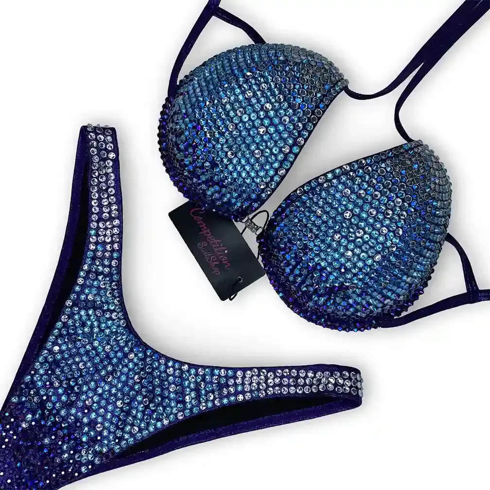 Violet Aqua Sparkle Wellness Competition Suit B184W