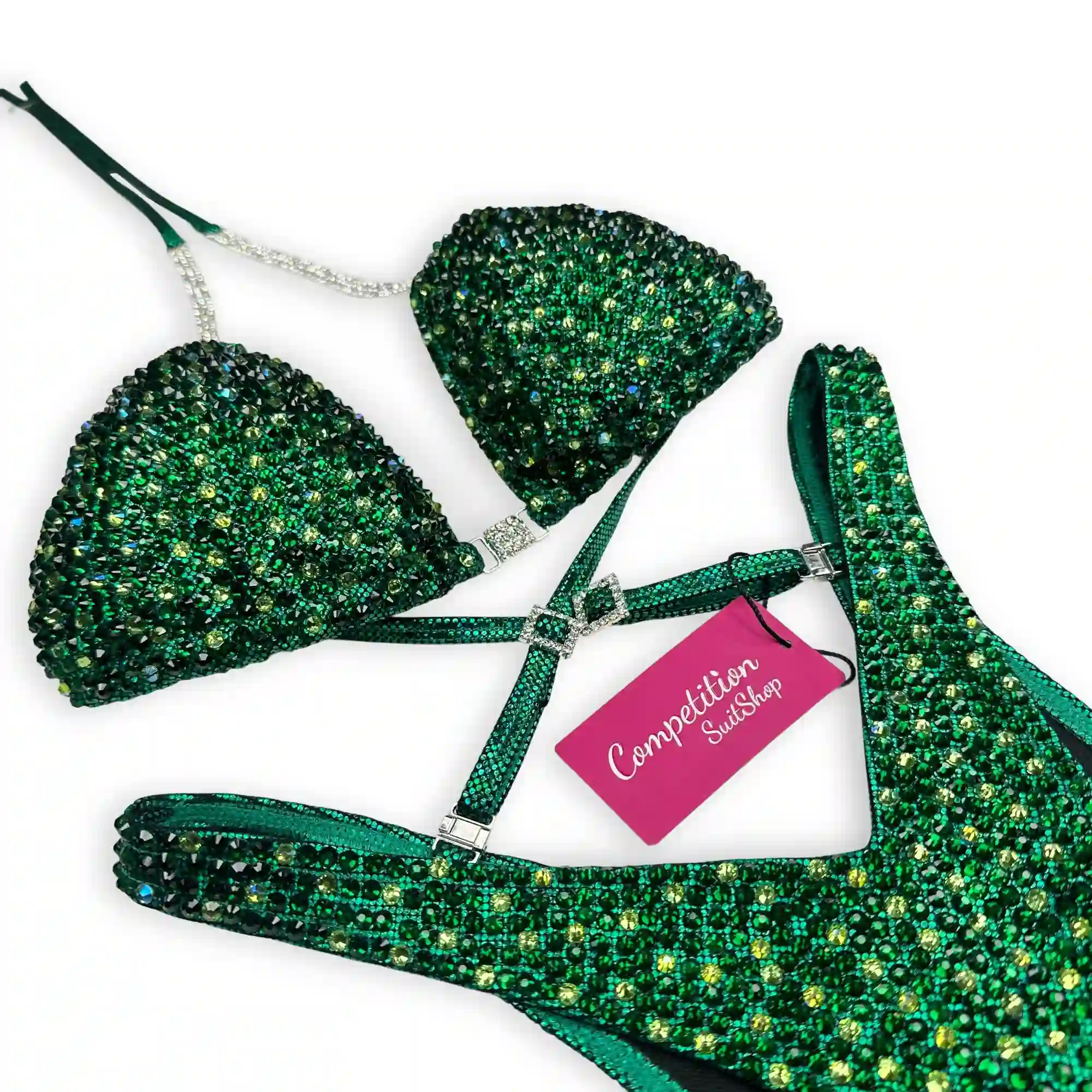 Green Elegance Figure Competition Suit FM151-34