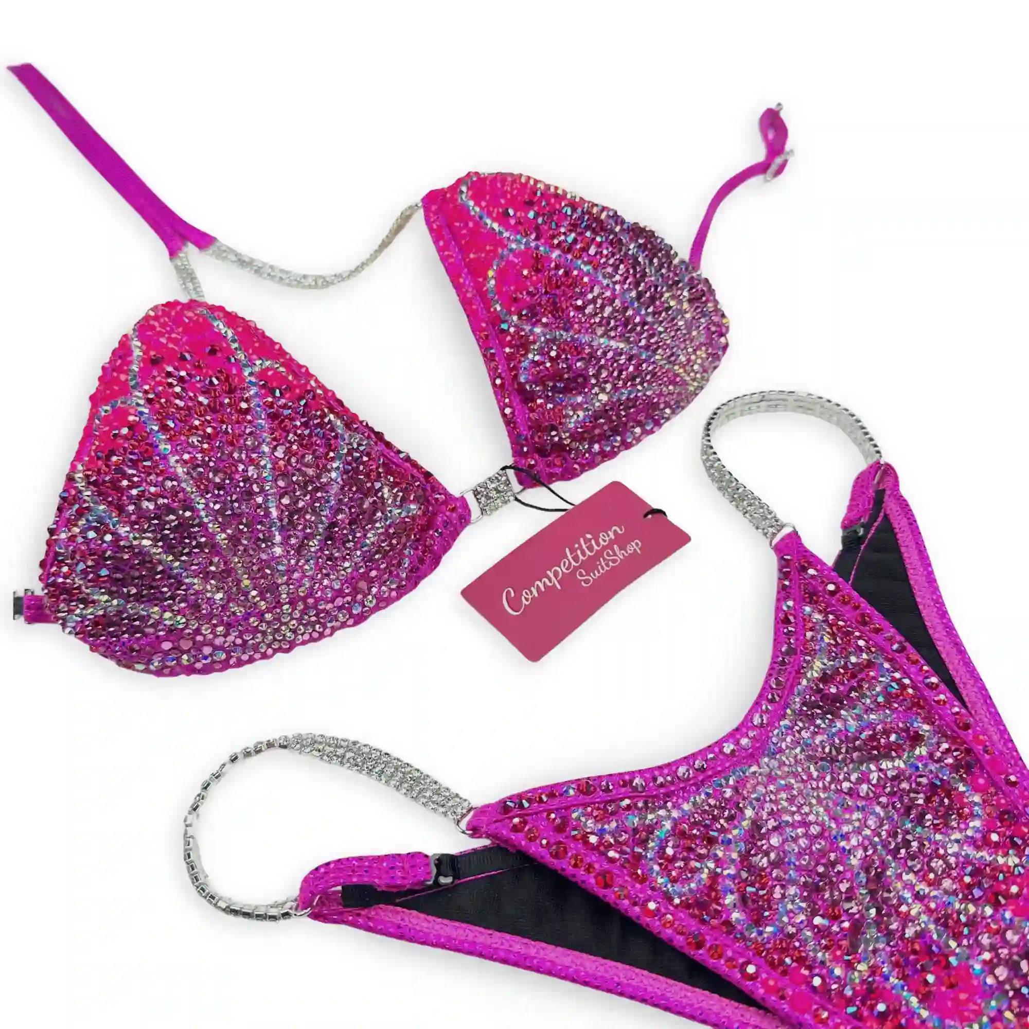 Neon Pink Bloom Competition Bikini BM191-1