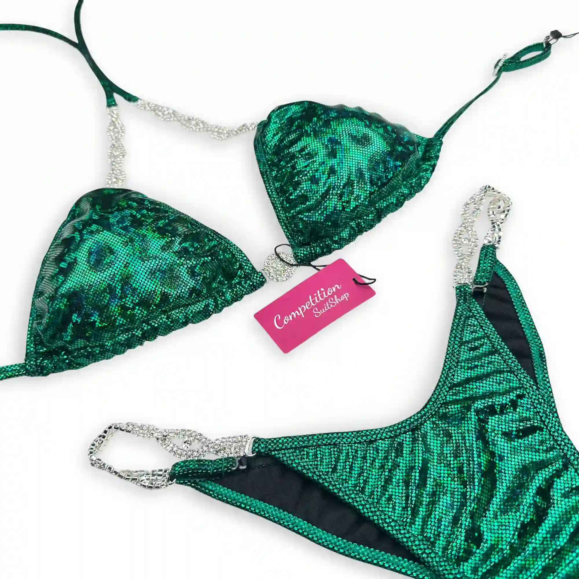 Shattered Dark Green Practice Bikini