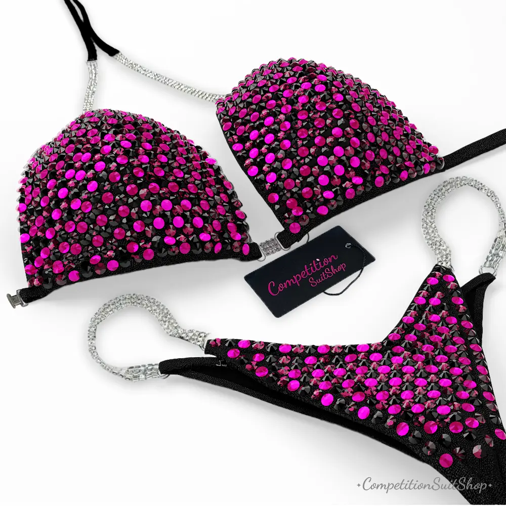 Noir Fuchsia Glint Bikini Competition Suit BM175-4