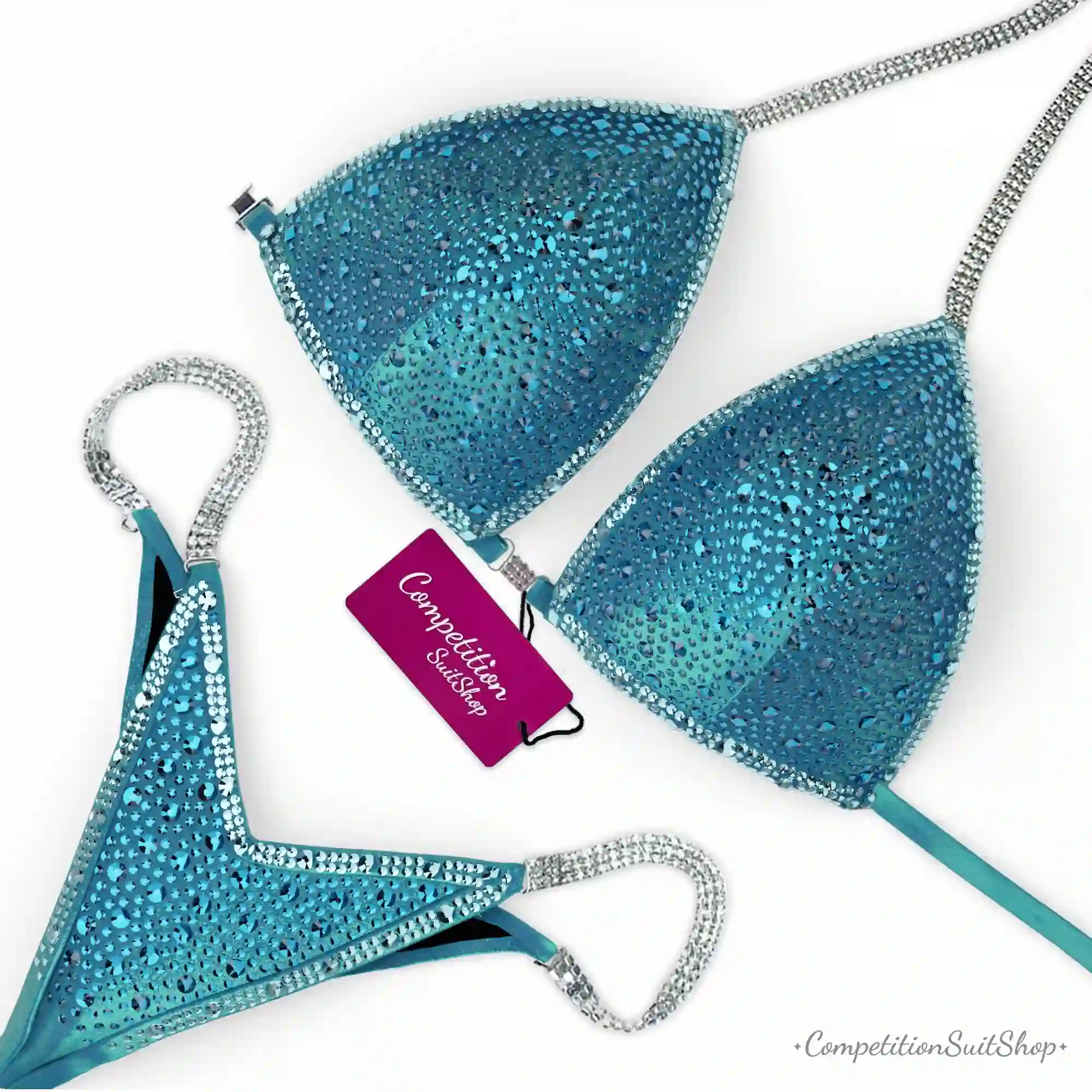 Midnight Teal Trim Wellness Competition Suit BM216-7W