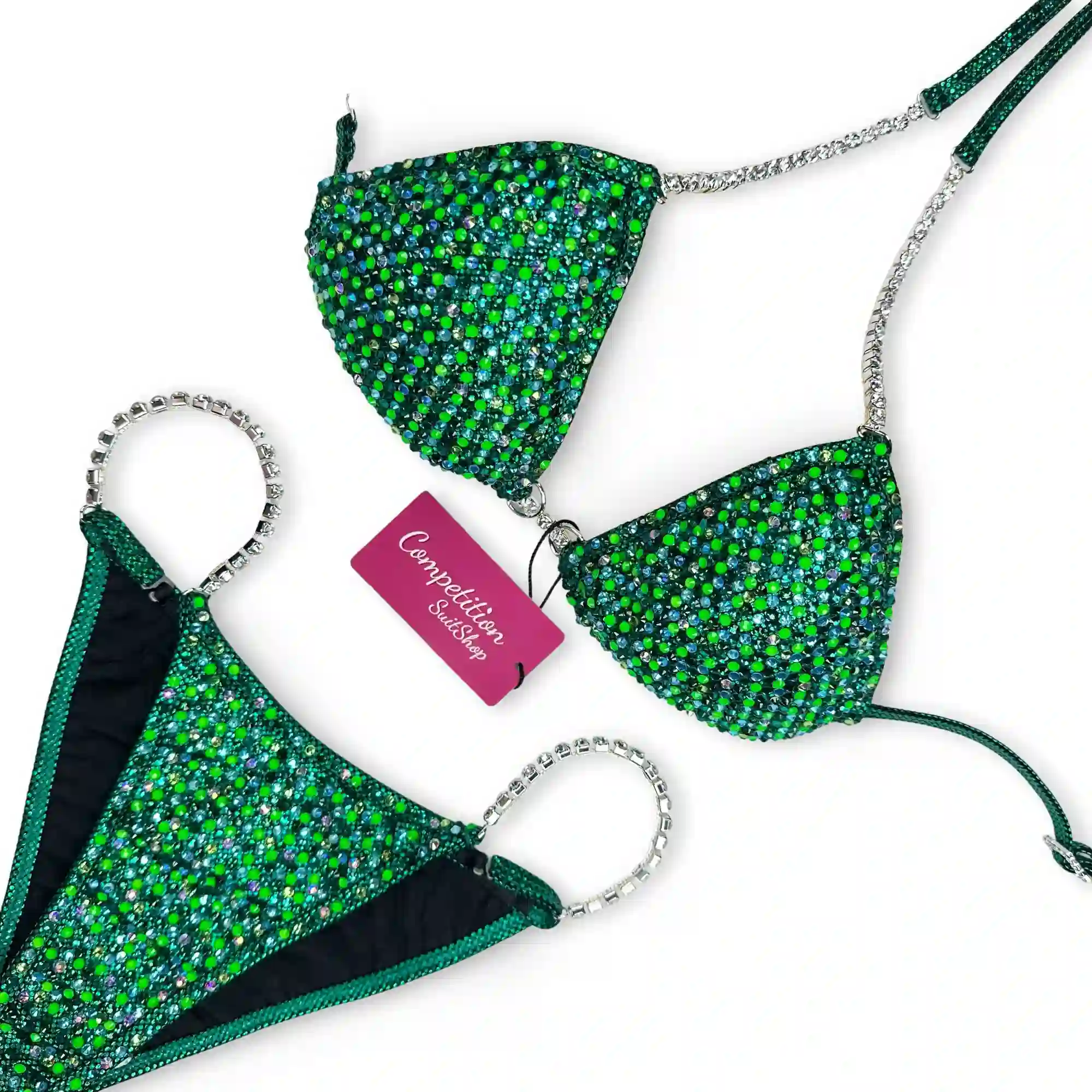 Neon Emerald Goddess Wellness Competition Bikini B222W Neon Emerald Goddess Wellness Competition Bikini B222W