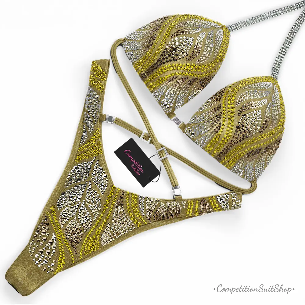 Gold Phoenix Figure Competition Suit FM1038-6