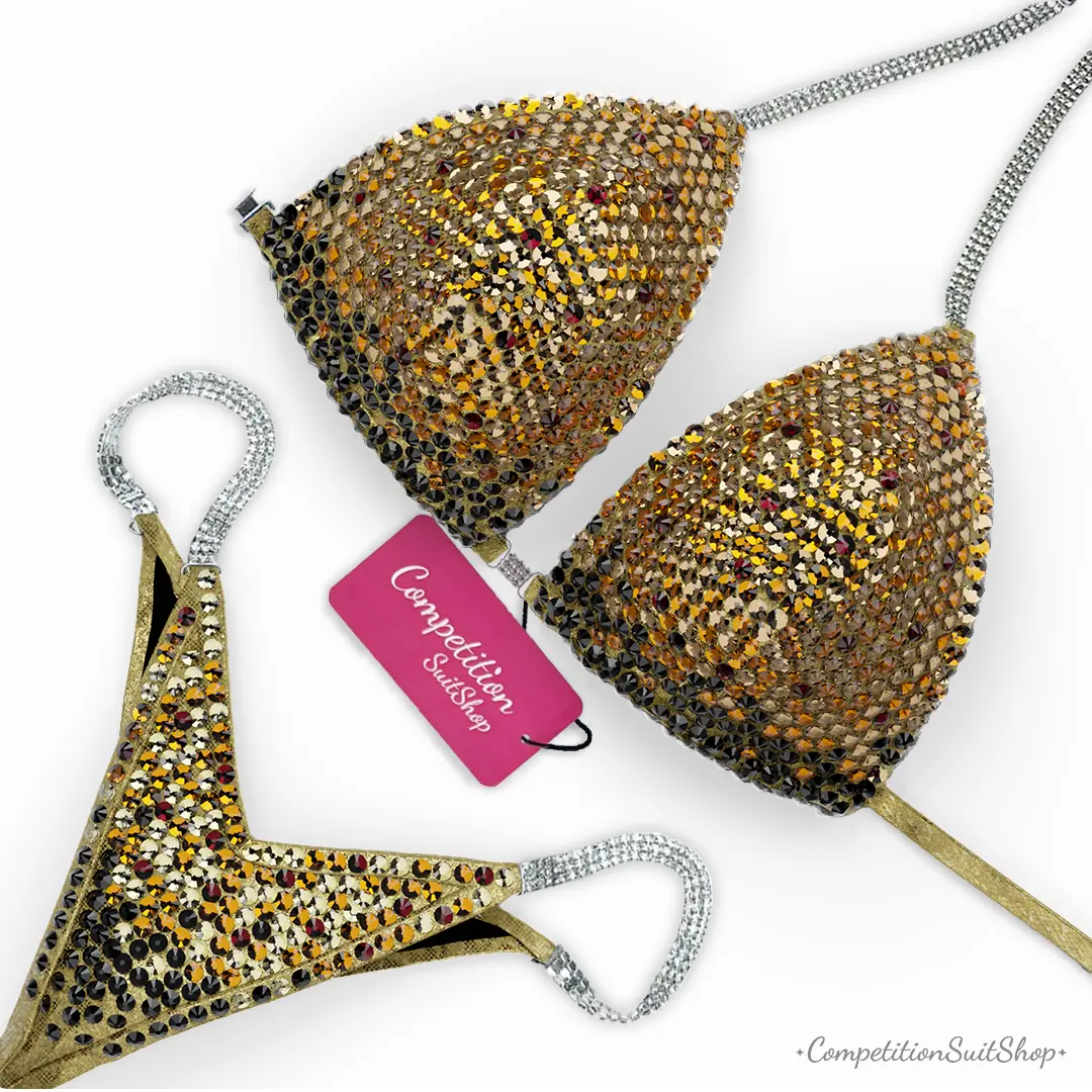 Golden Veil Bikini Competition Suit BM167-3