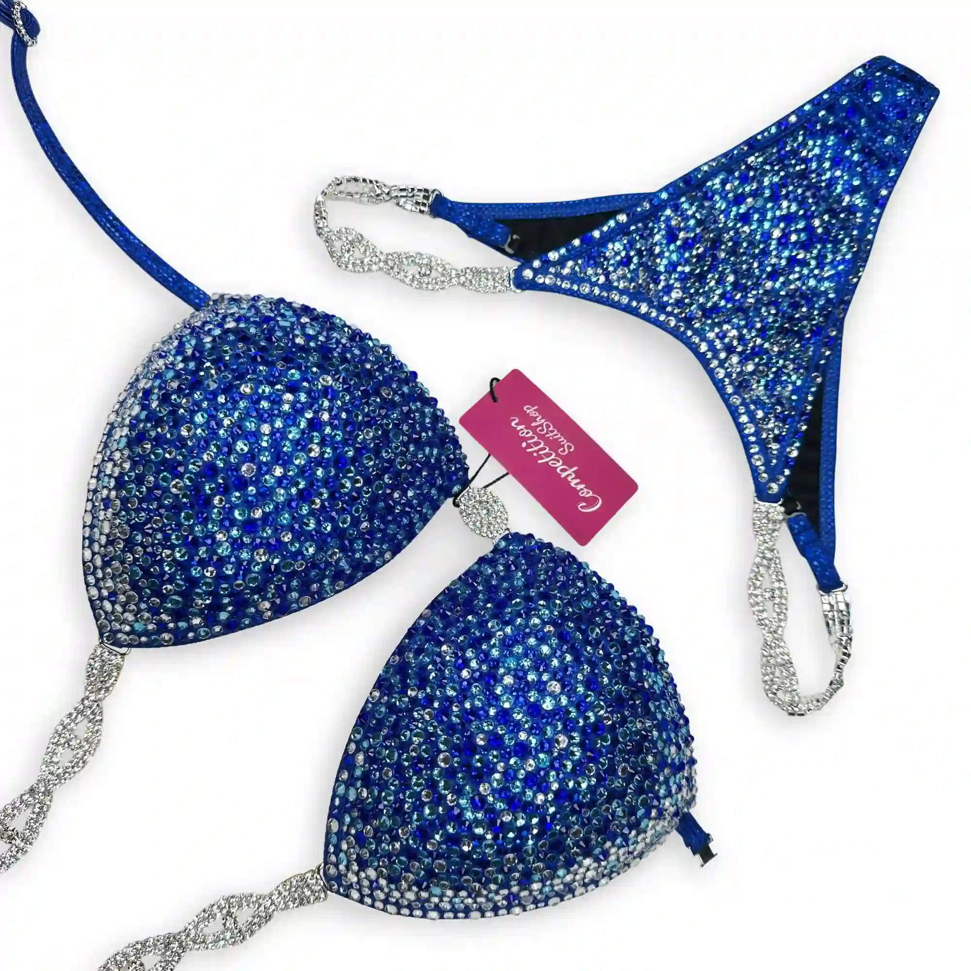 Royal Blue Sparkle Edge Wellness Competition Suit BM182-2W Royal Blue Sparkle Edge Wellness Competition Suit BM182-2W