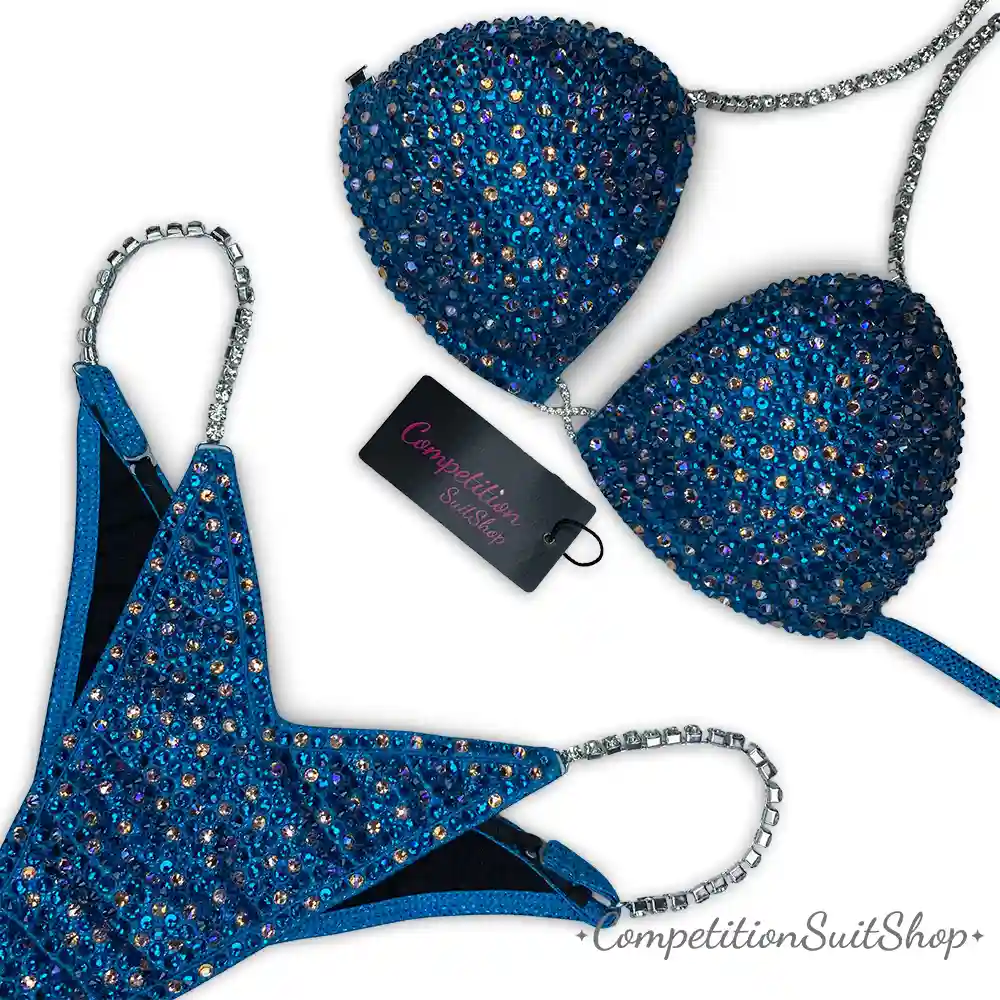 Blue Gold Shimmer Wellness Competition Suit BM151-42W