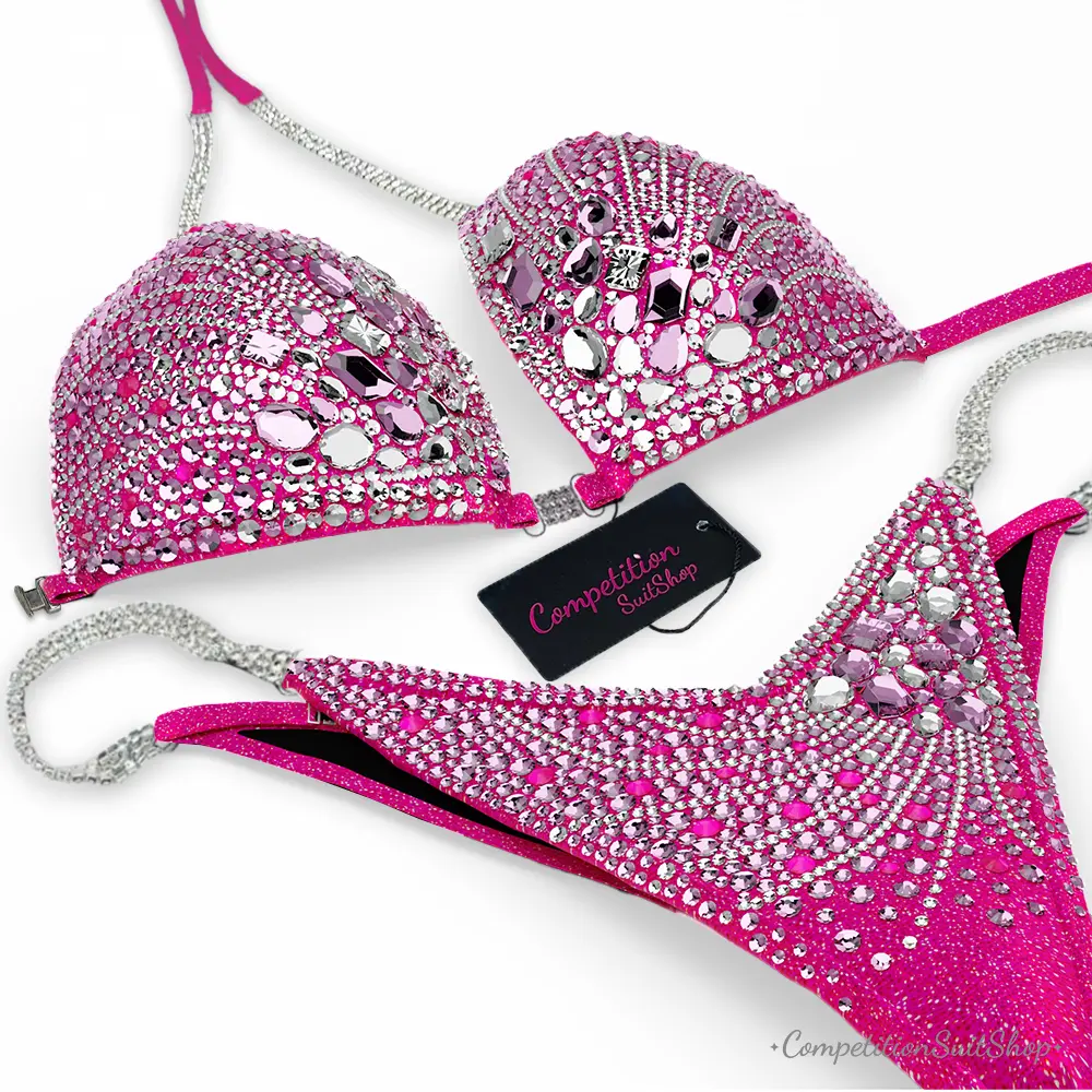 Neon Blush Plume Wellness Competition Bikini BM238-8W