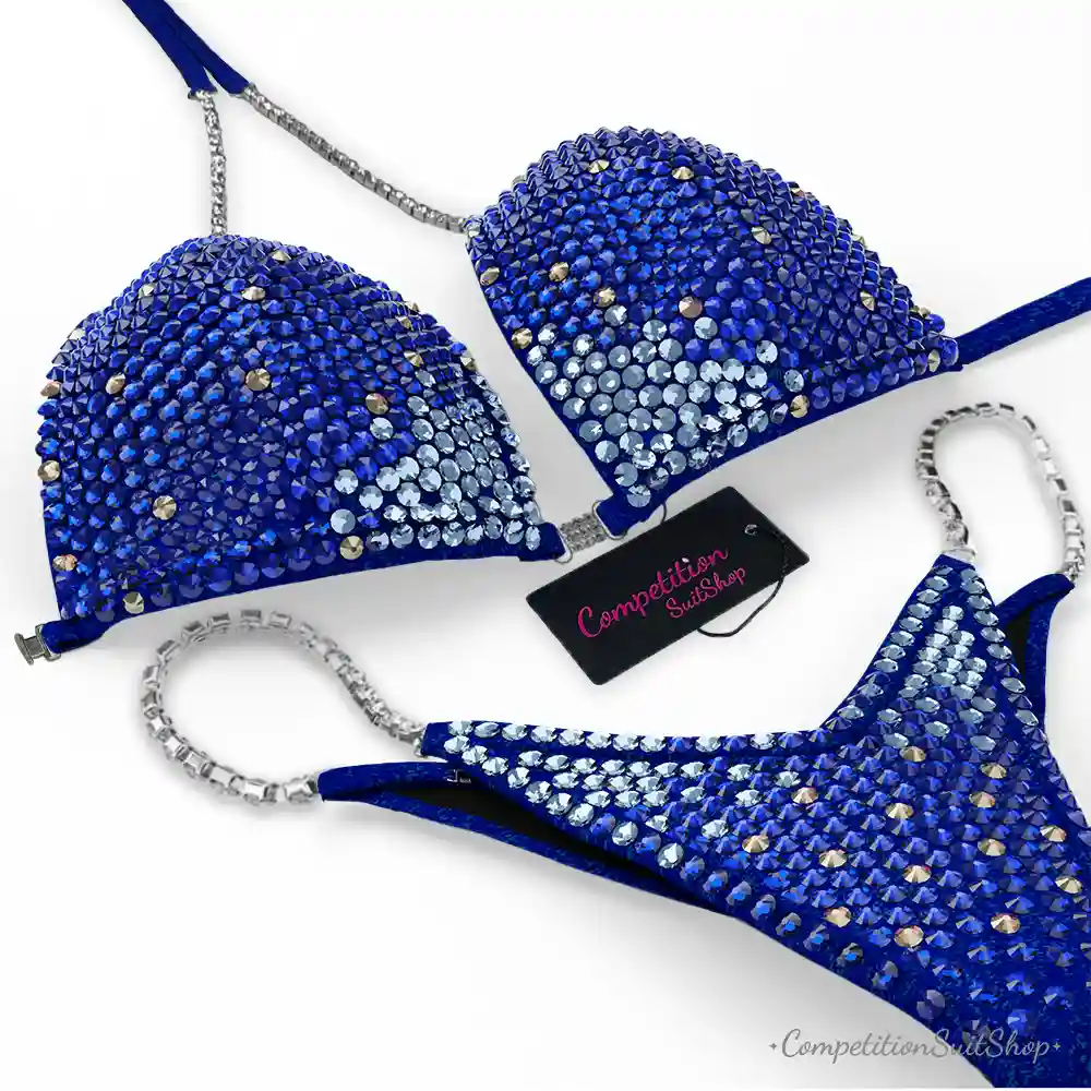 Sapphire Glimmer Blue Bomb Bikini Competition Suit BM192-6