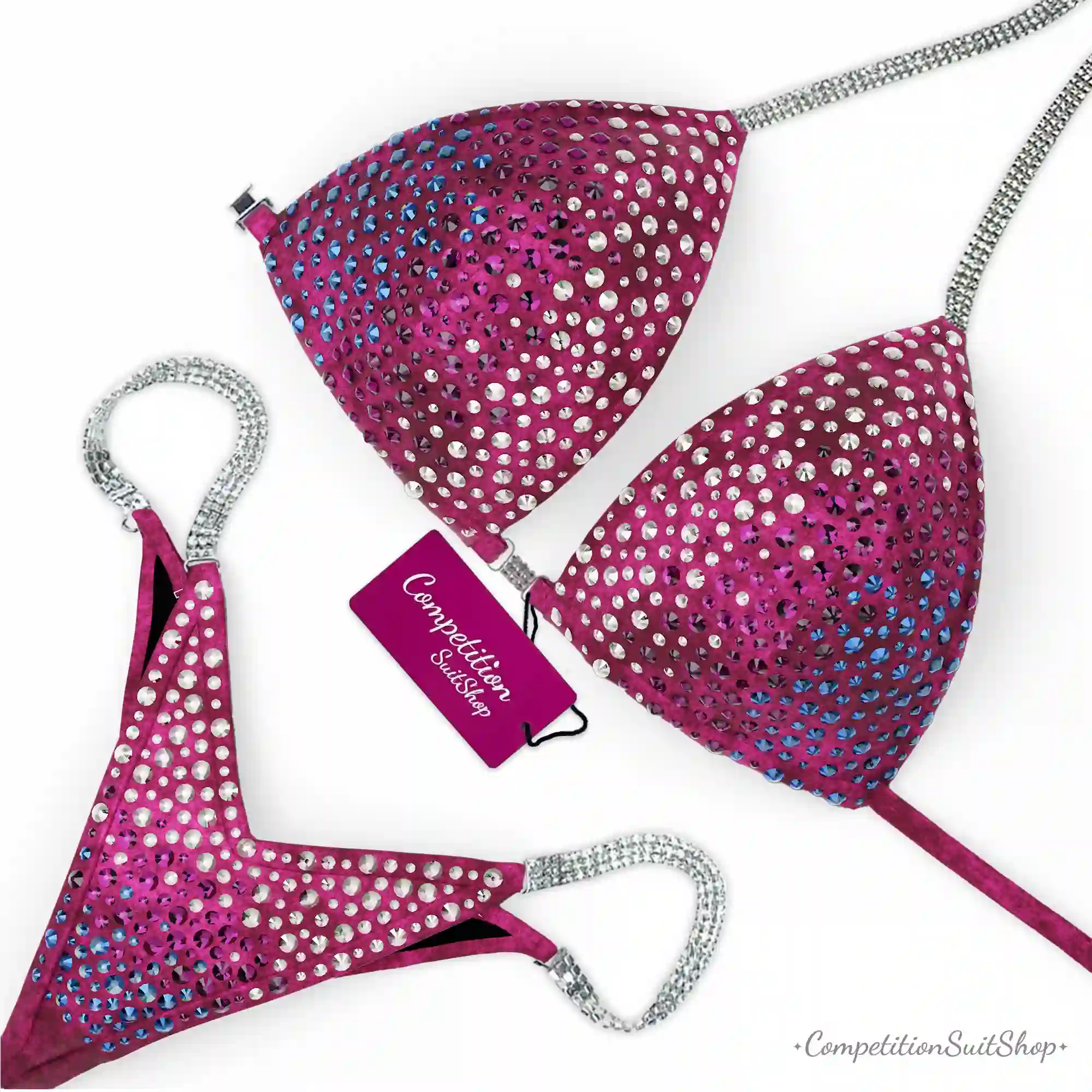 Fuchsia Velvet Radiance Wellness Competition Suit BM201-19W