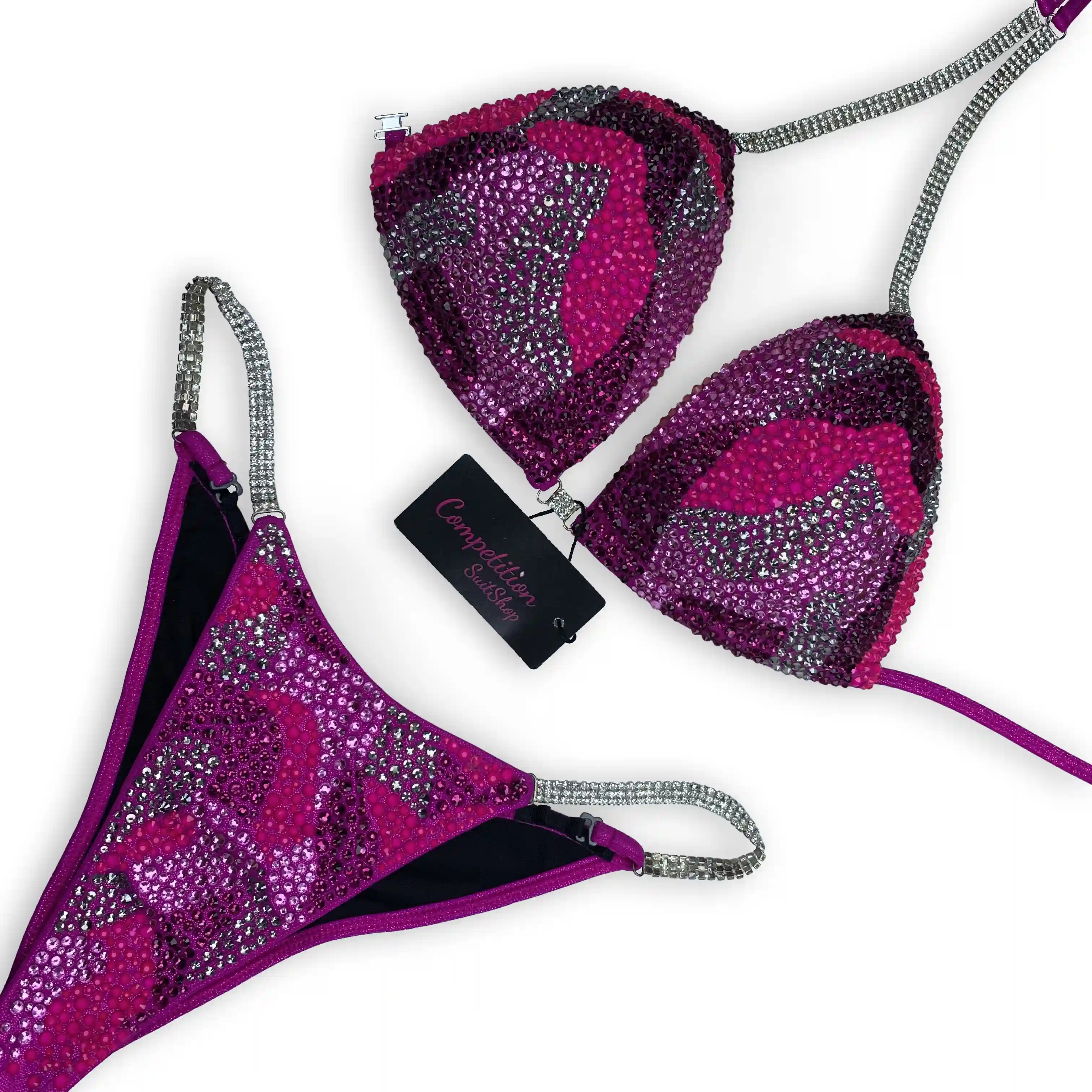 Fuchsia Camo Bikini Competition Suit BM1028-7