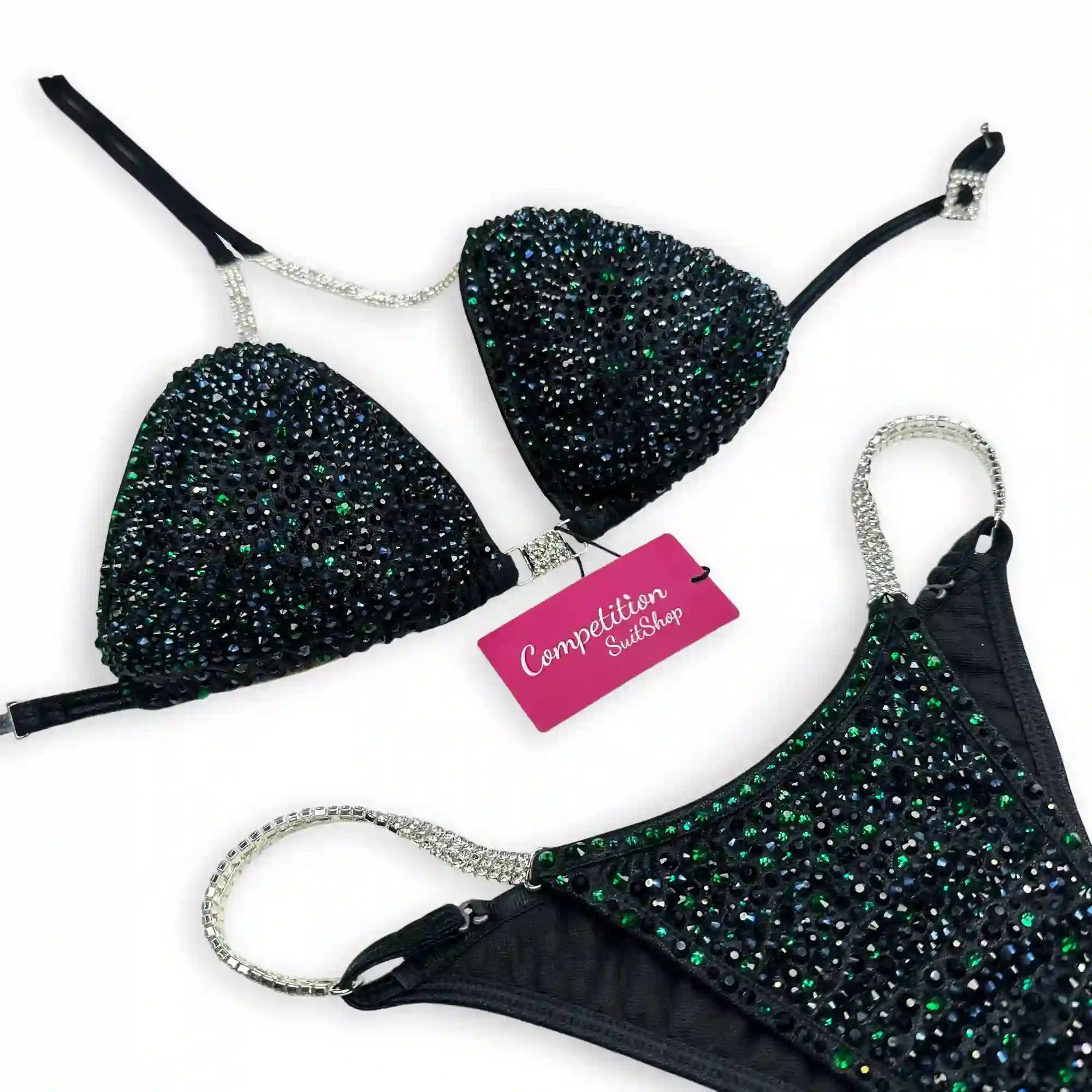 Black Emerald Glimmer Stage Bikini B218