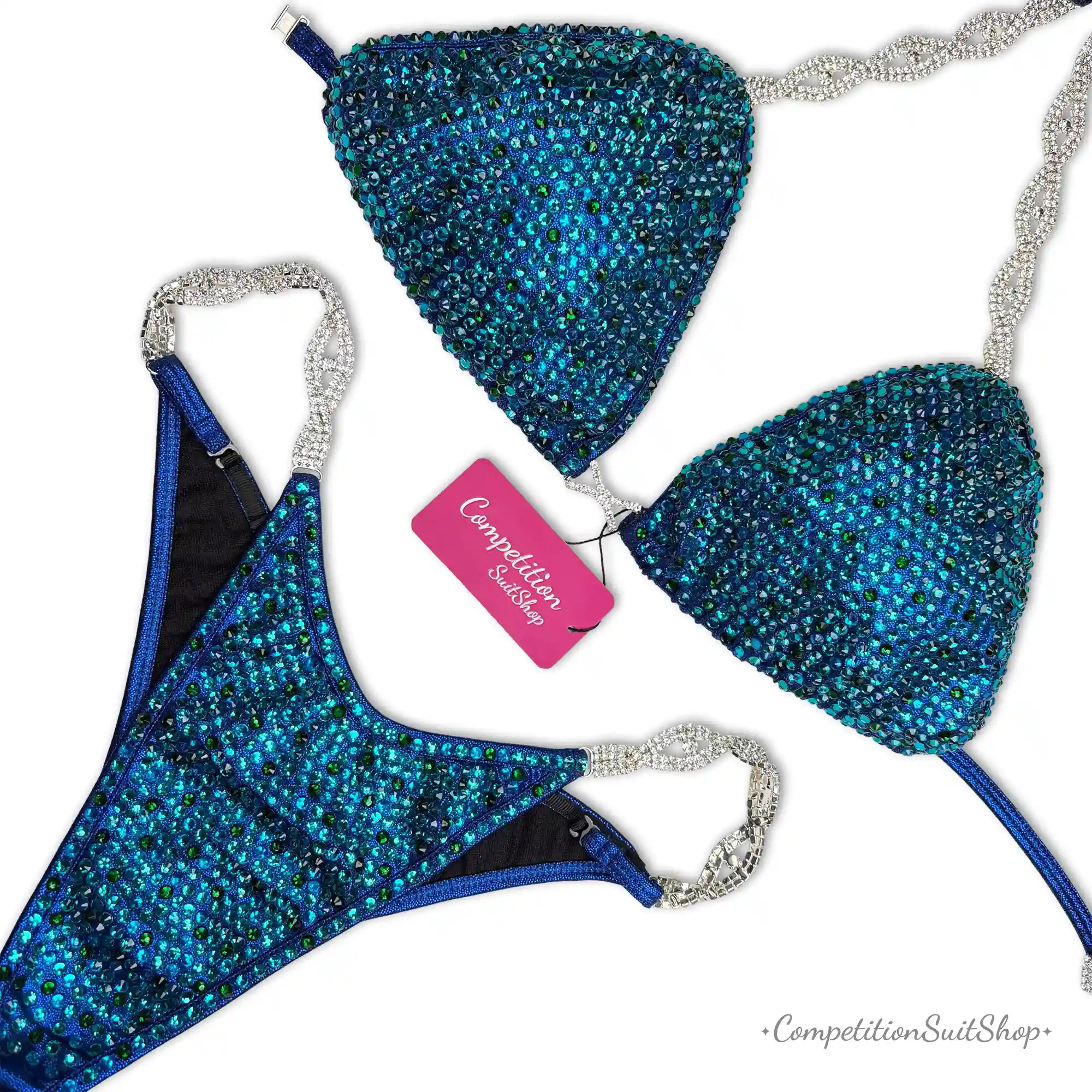 Teal Opulence Competition Bikini B256