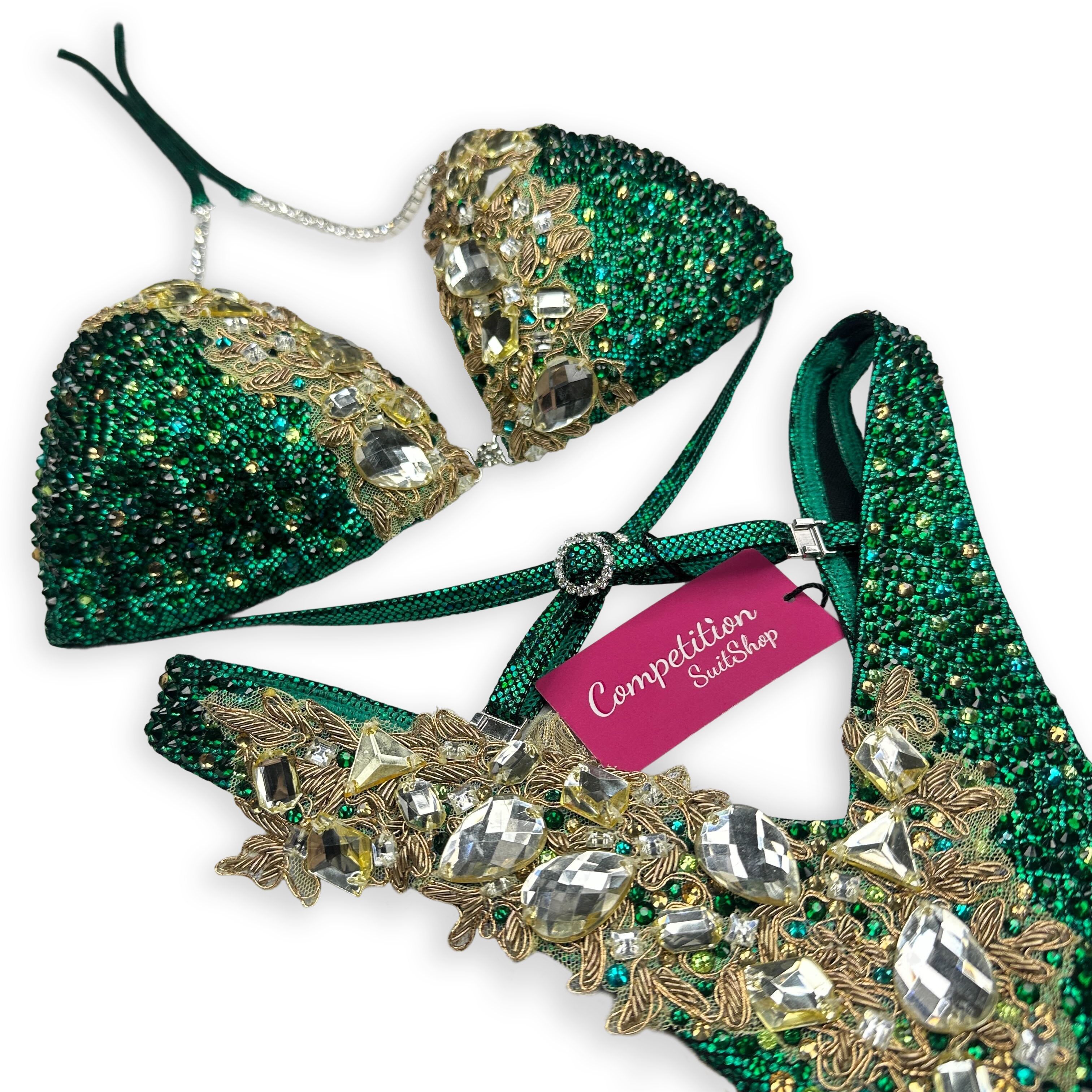 Green Jewel Envy Figure Competition Suit F1045
