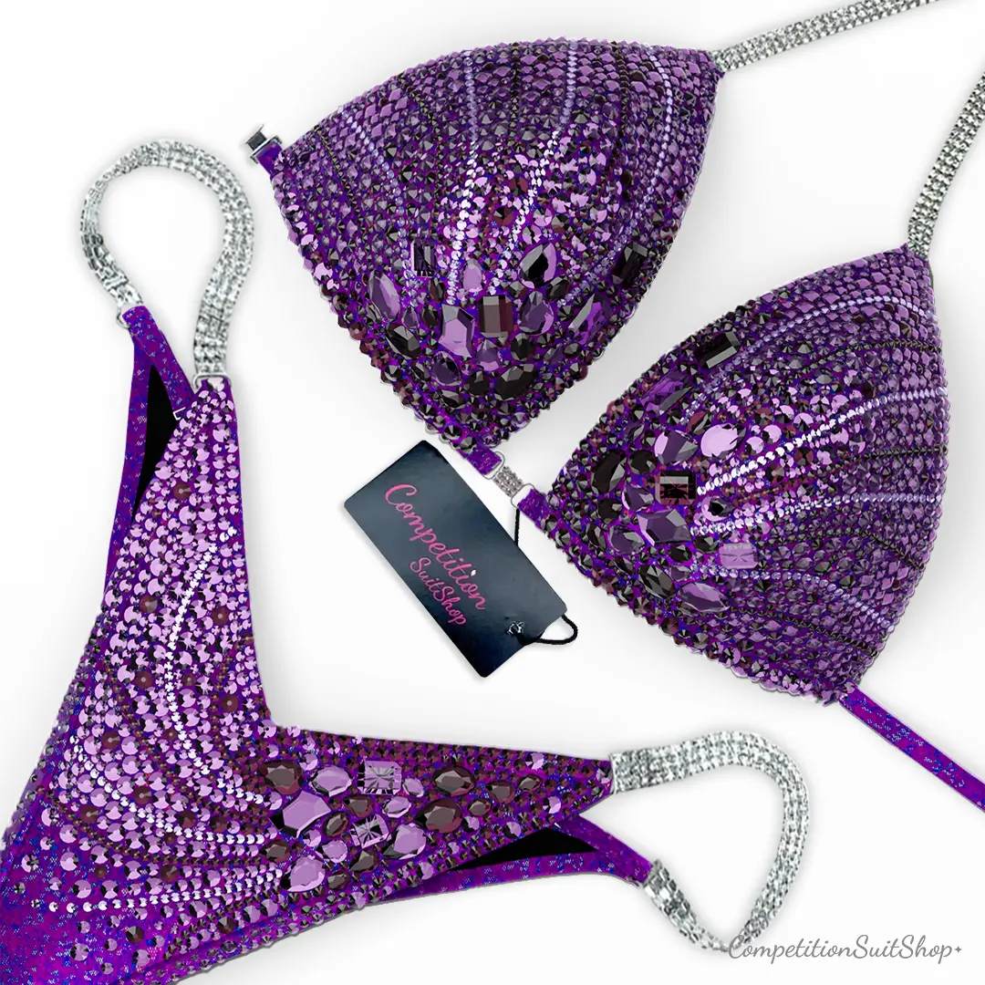 Violet Amethyst Plume Competition Bikini BM238-9