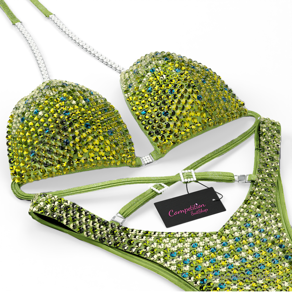 Lime Green Figure Competition Suit FM173-7