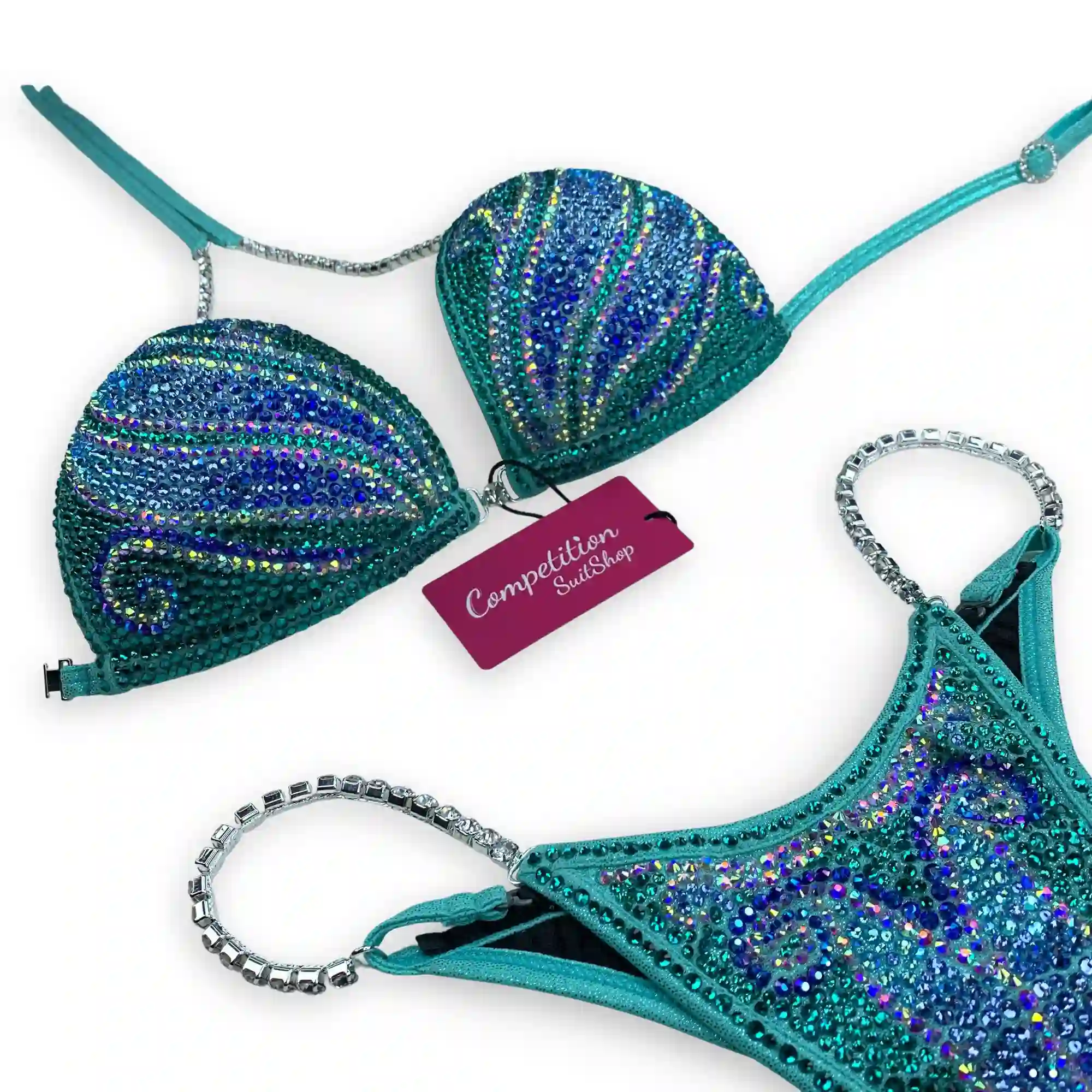 Royal Aquamarine Swirl Wellness Competition Suit BM1035-4W