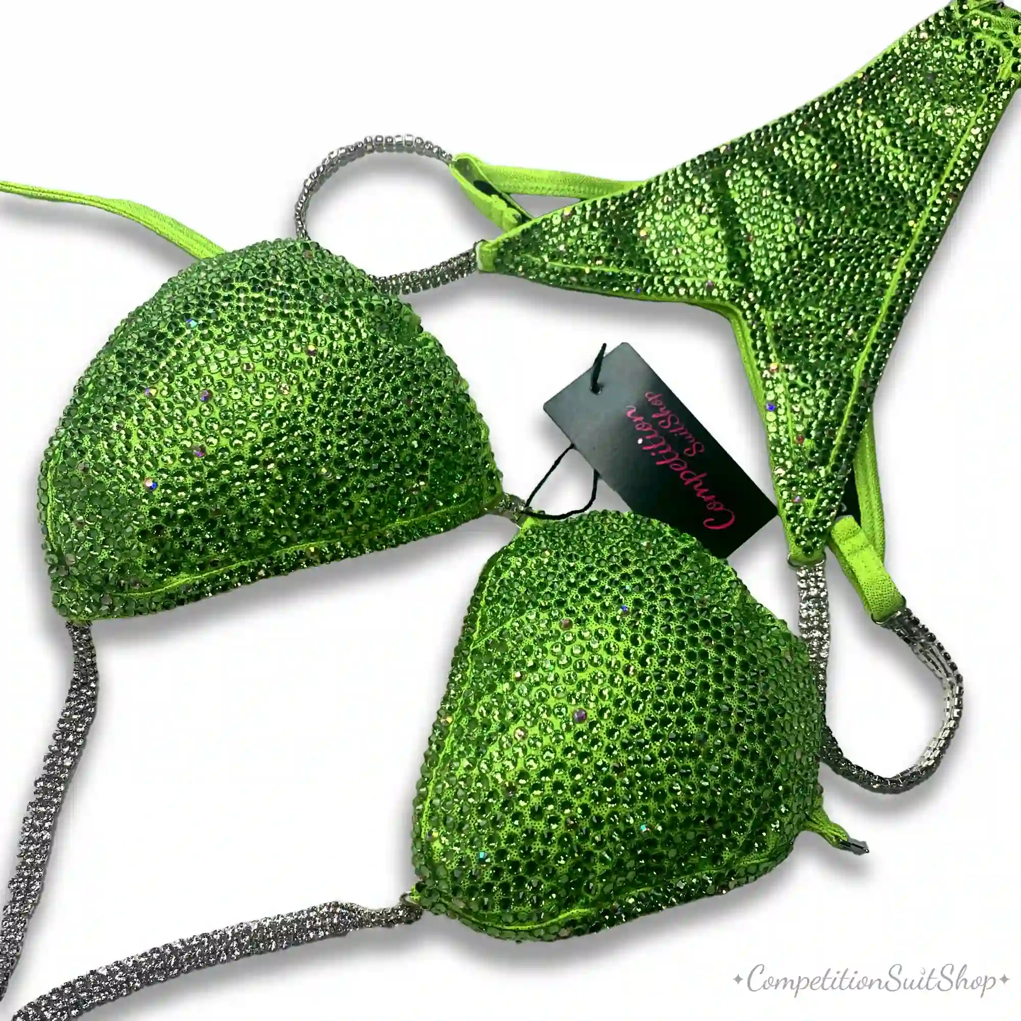 Lime On Lime Bikini Competition Suit (B156)