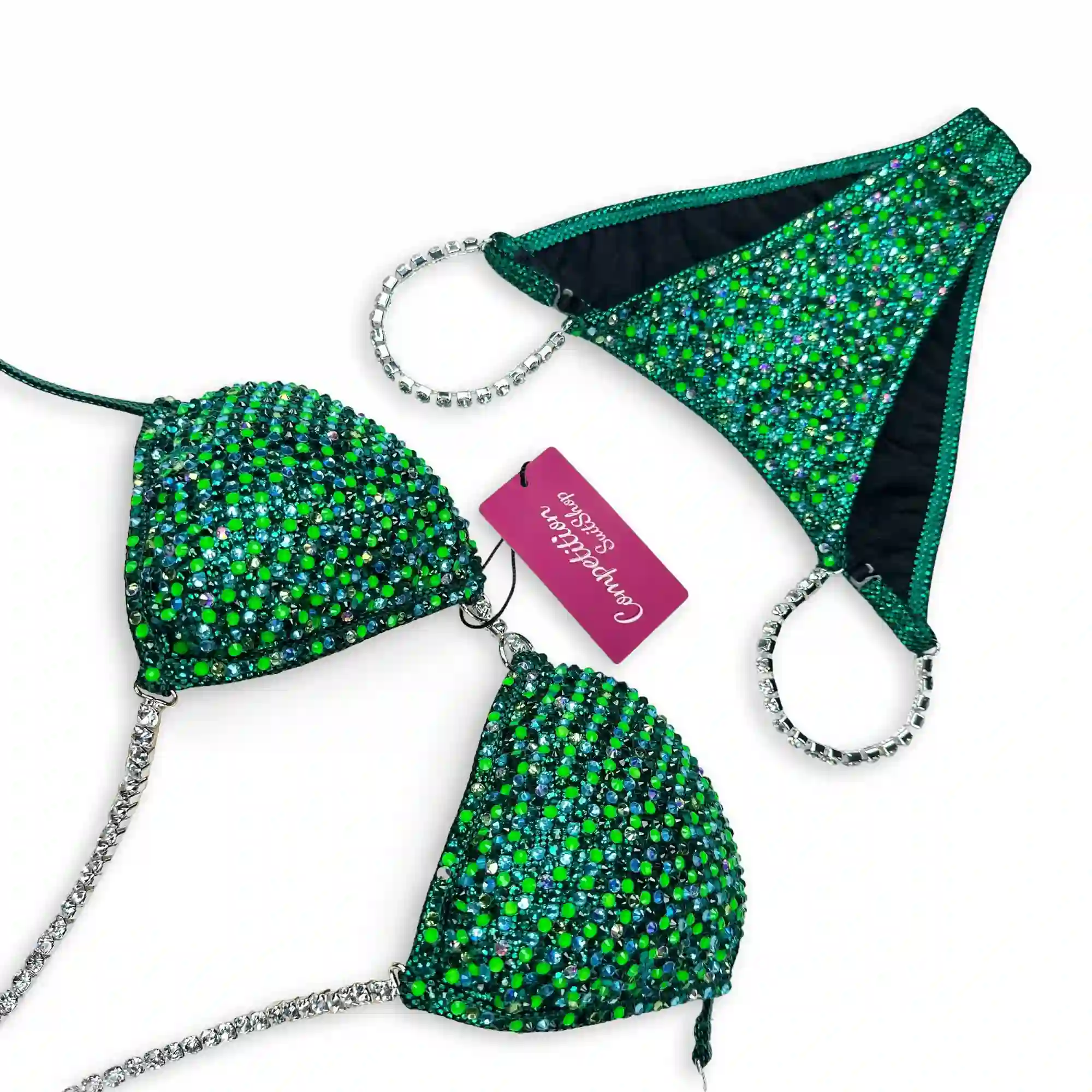 Neon Emerald Goddess Wellness Competition Bikini B222W Neon Emerald Goddess Wellness Competition Bikini B222W