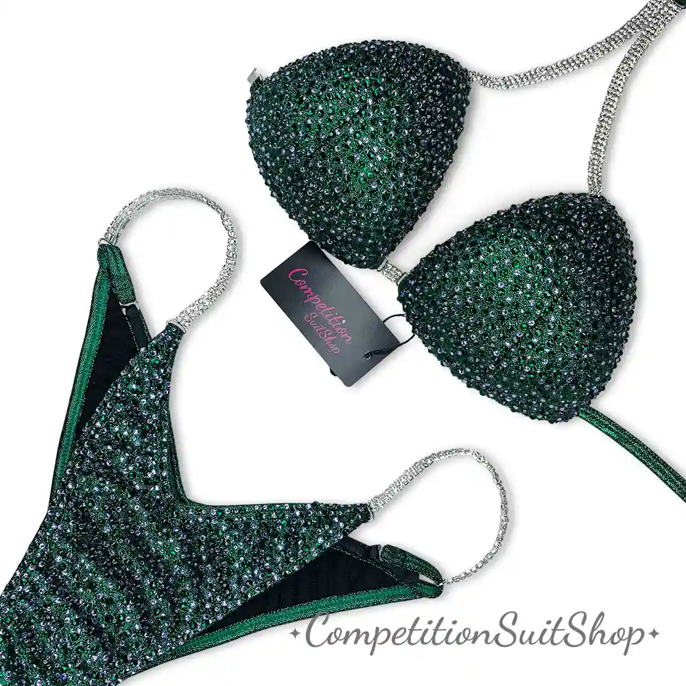 Purple With Green Virtus Bikini Competition Suit (B154)