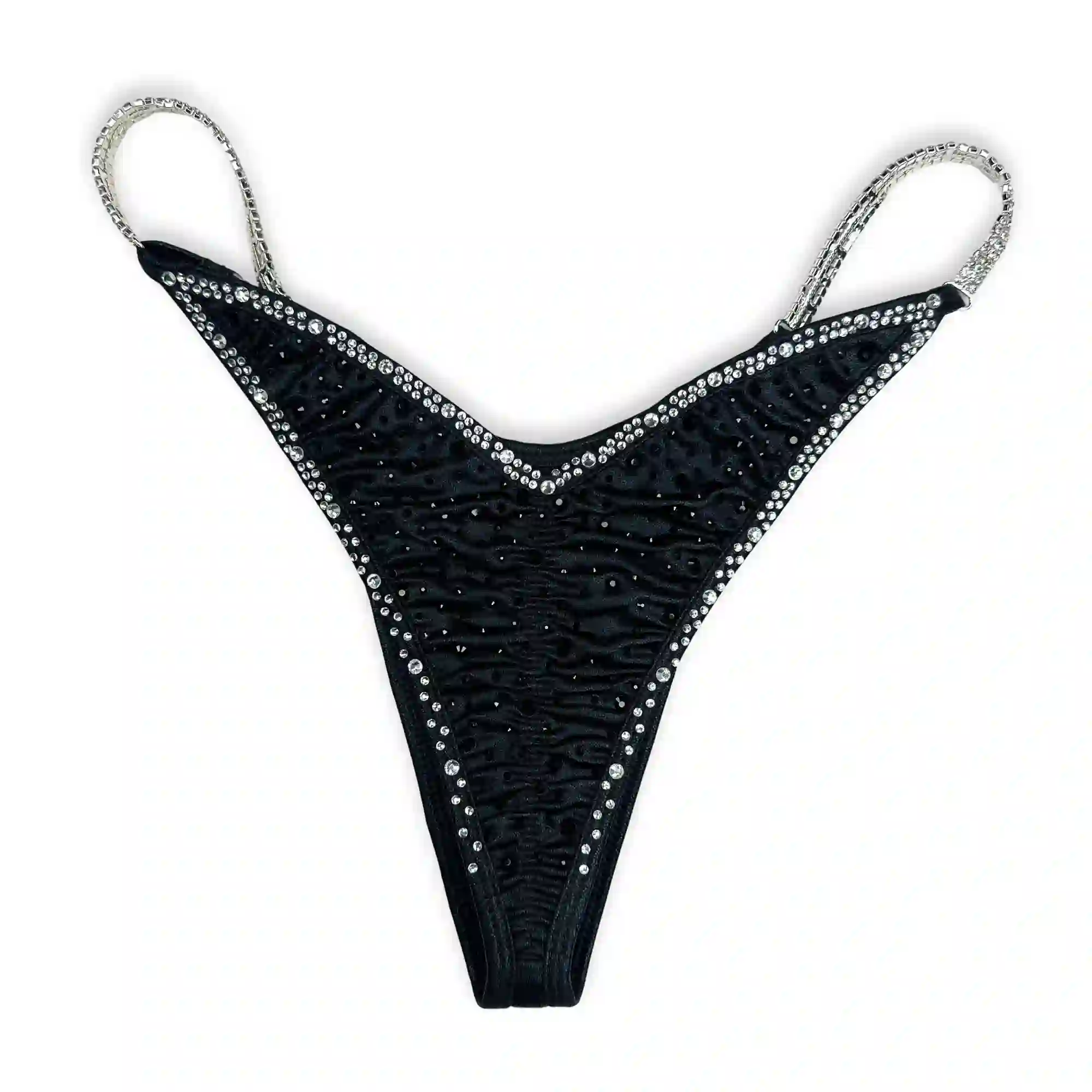 Black Silver Trim Competition Bikini BM216-1 Black Silver Trim Competition Bikini BM216-1