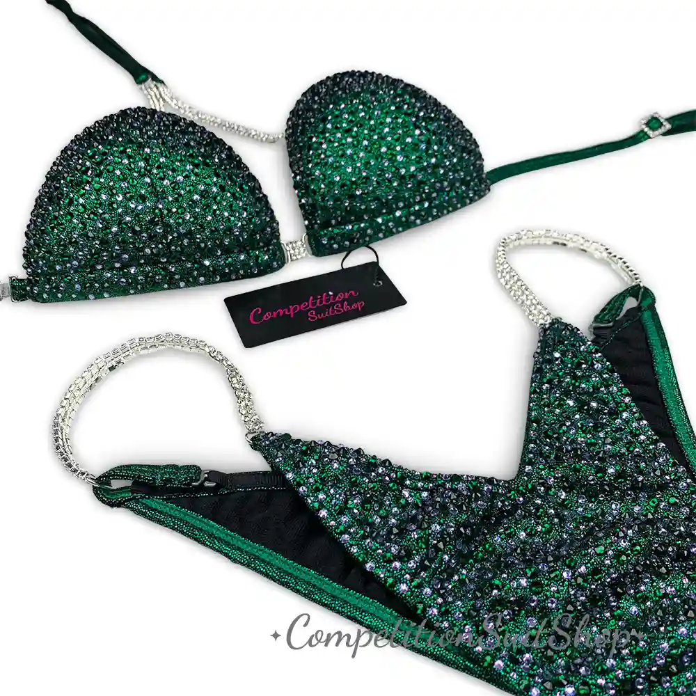 Purple With Green Virtus Bikini Competition Suit (B154)