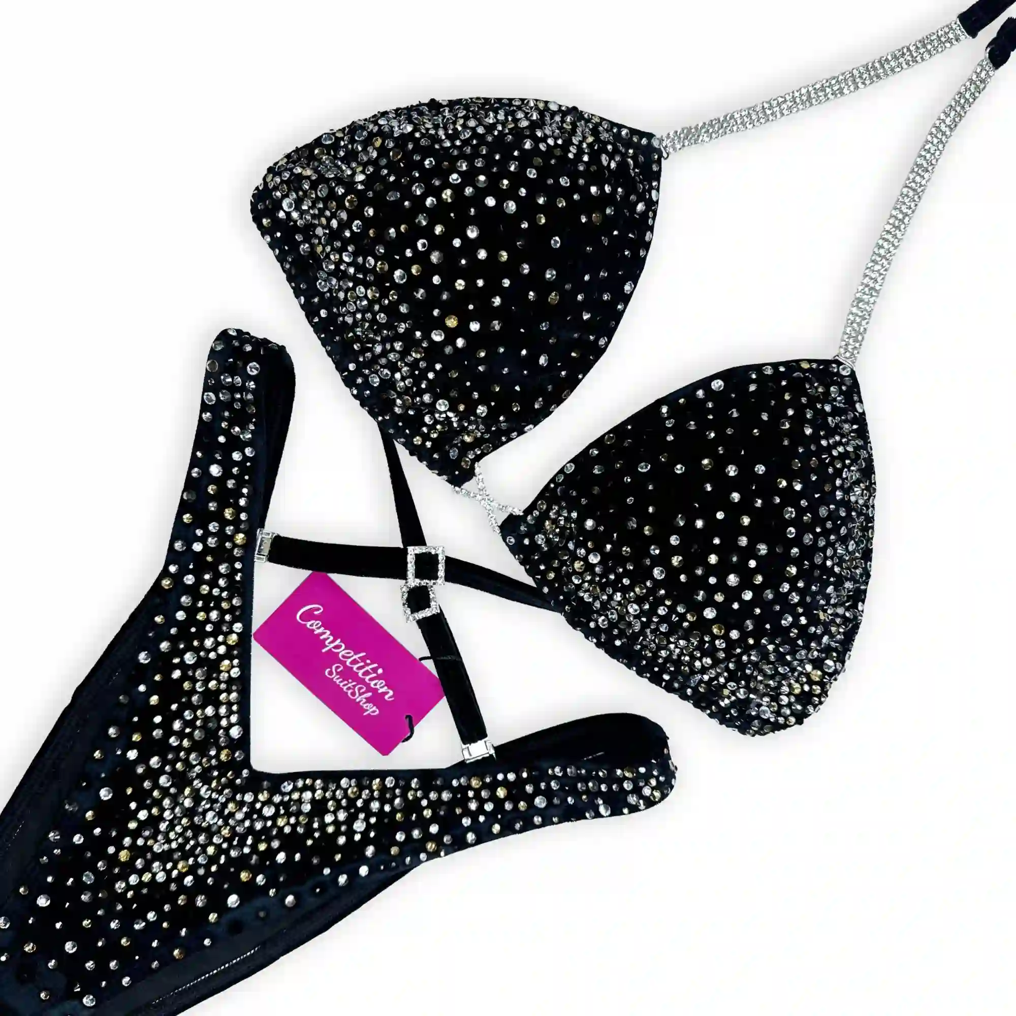 Velvet Midnight Sparkle Figure Competition Suit F1041