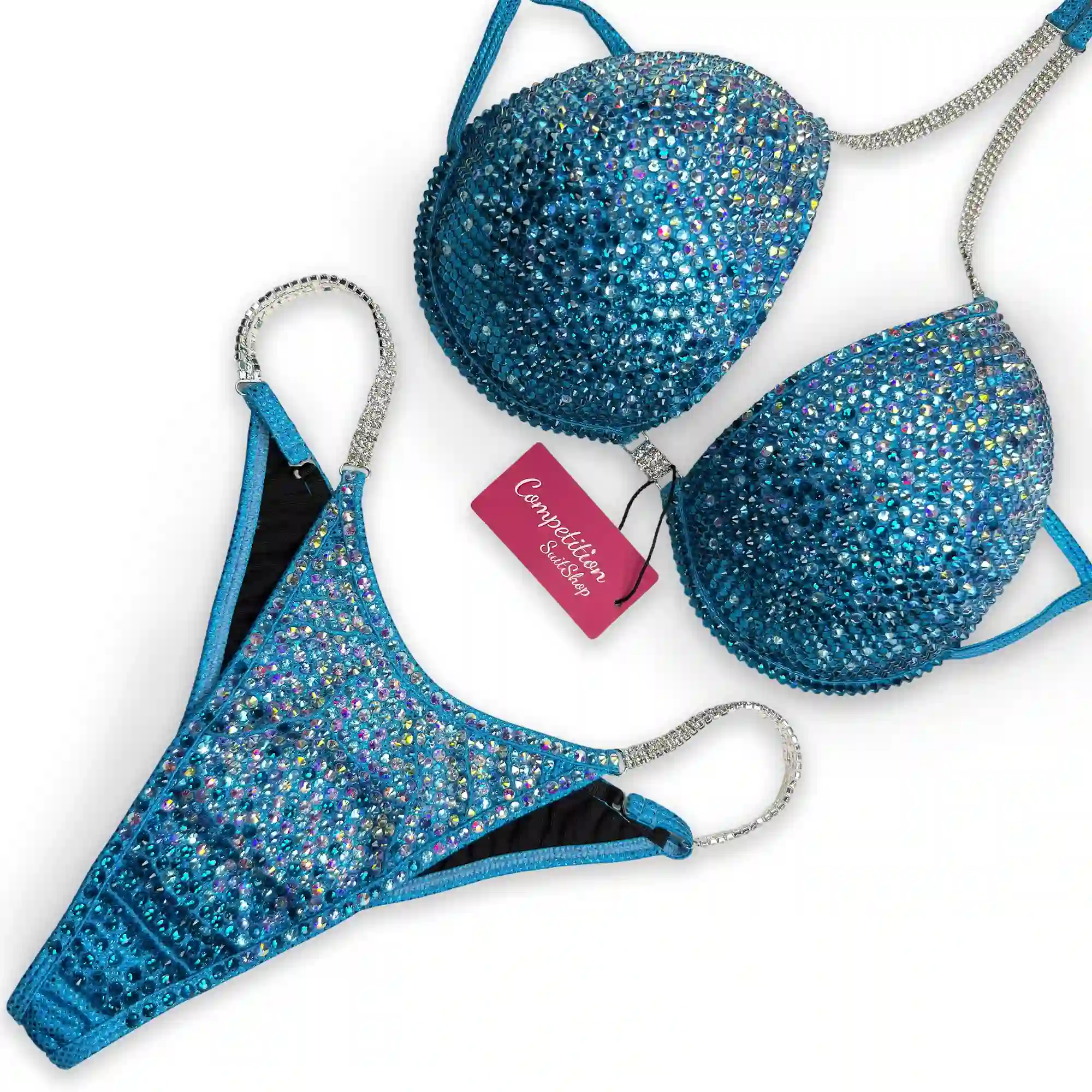 Blue Gradient Bikini Competition Suit BM173-1