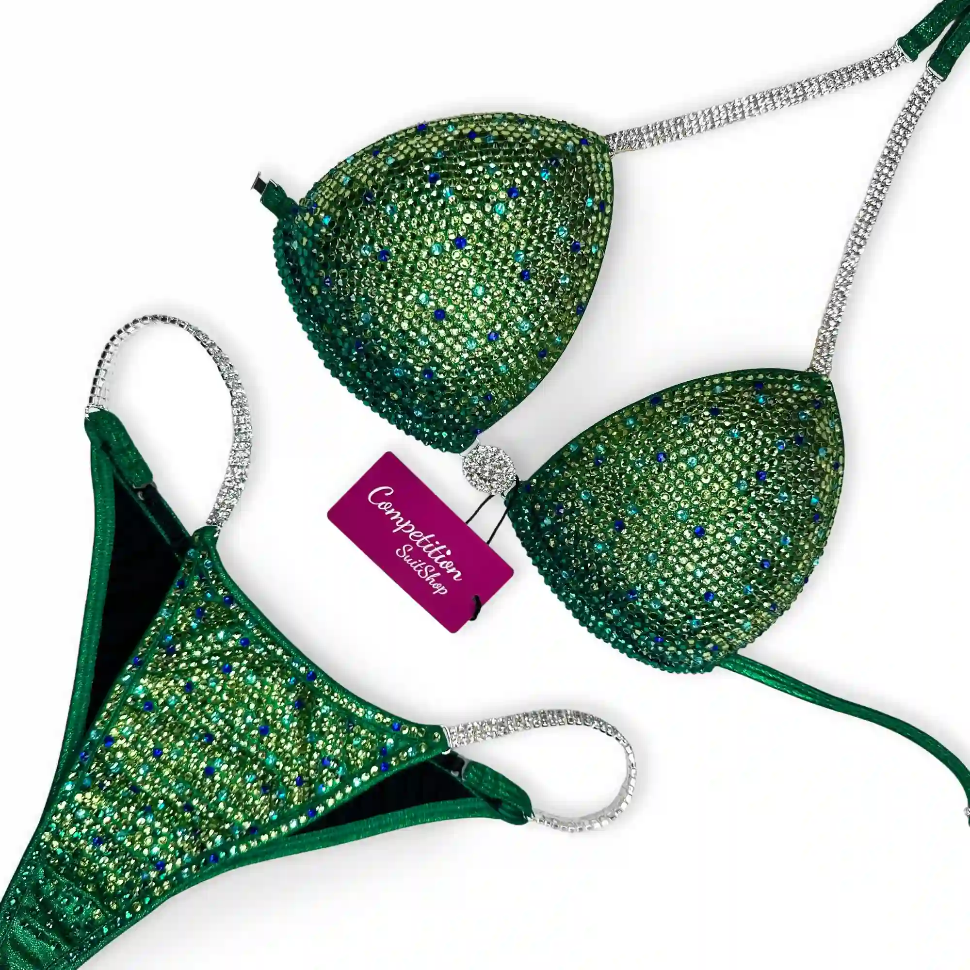 Starry Green Blue Wellness Competition Suit BM197-8W