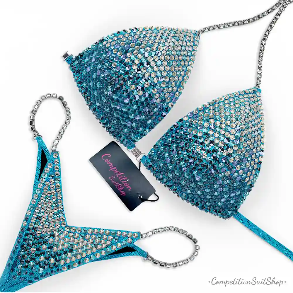 Blue Gradient Bikini Competition Suit BM173-1