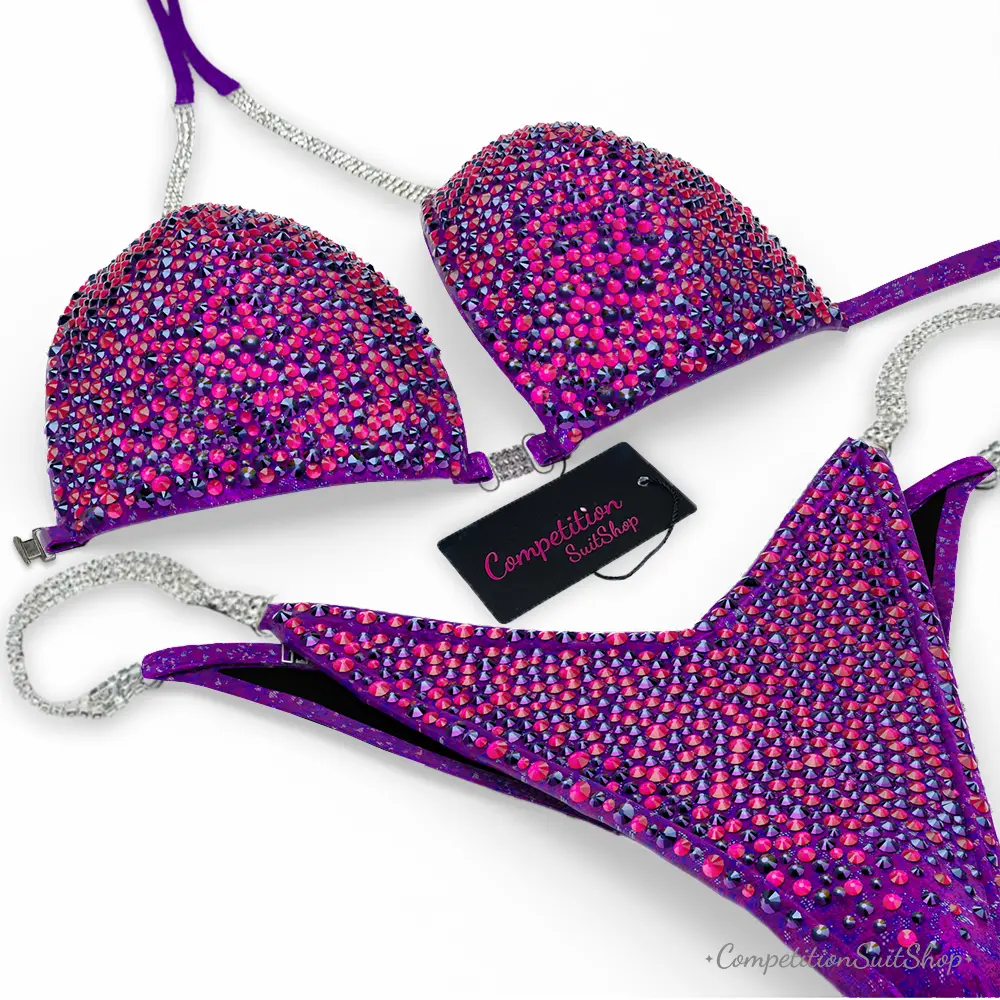 Aubergine Glow Stardust Wellness Competition Bikini BM239-7W