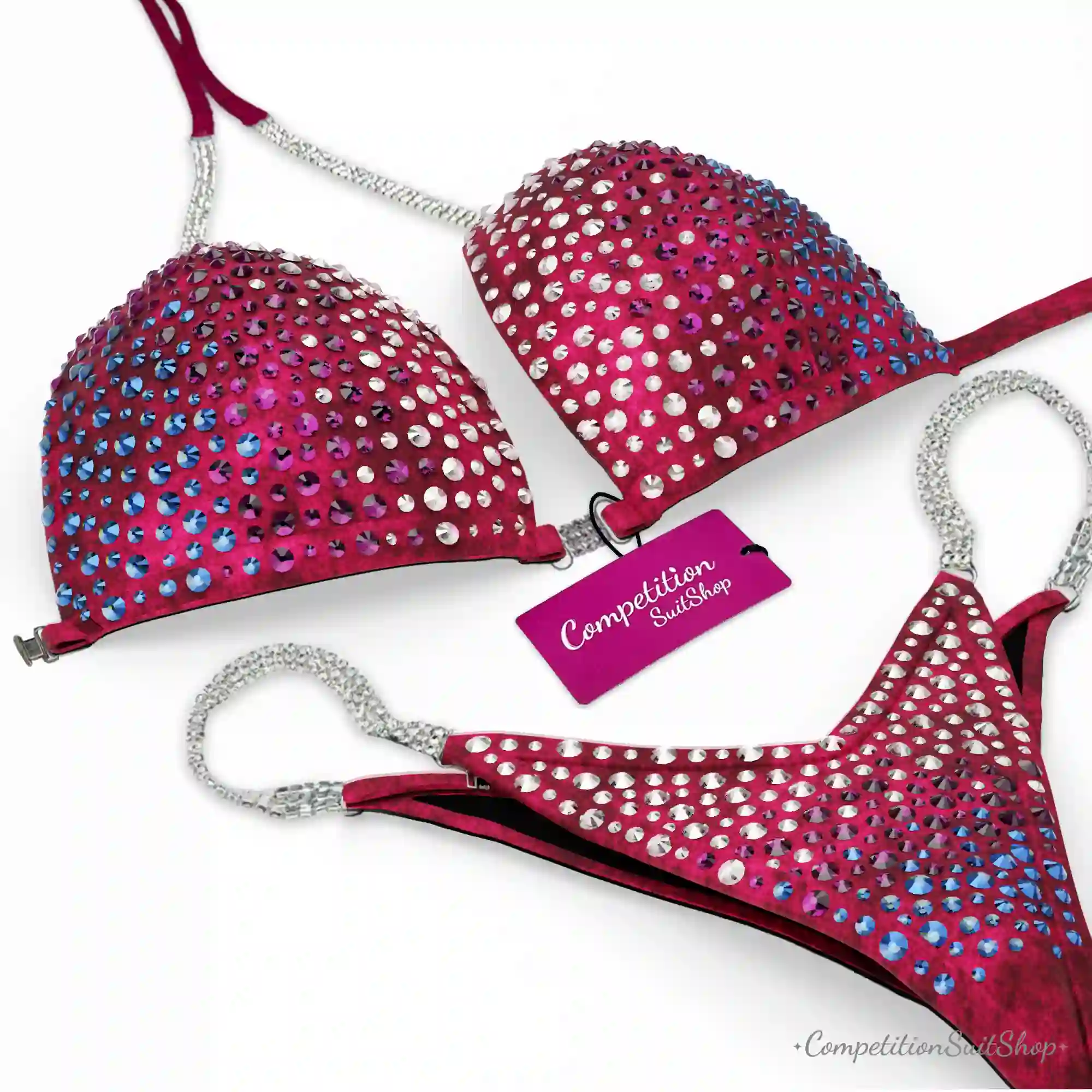 Fuchsia Velvet Radiance Wellness Competition Suit BM201-19W