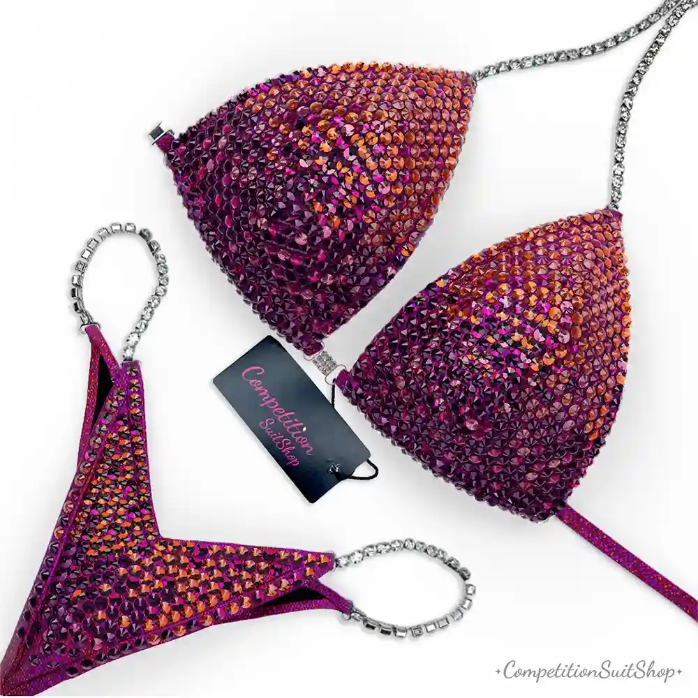 Orange & Purple Reign Bikini Competition Suit BM173-3