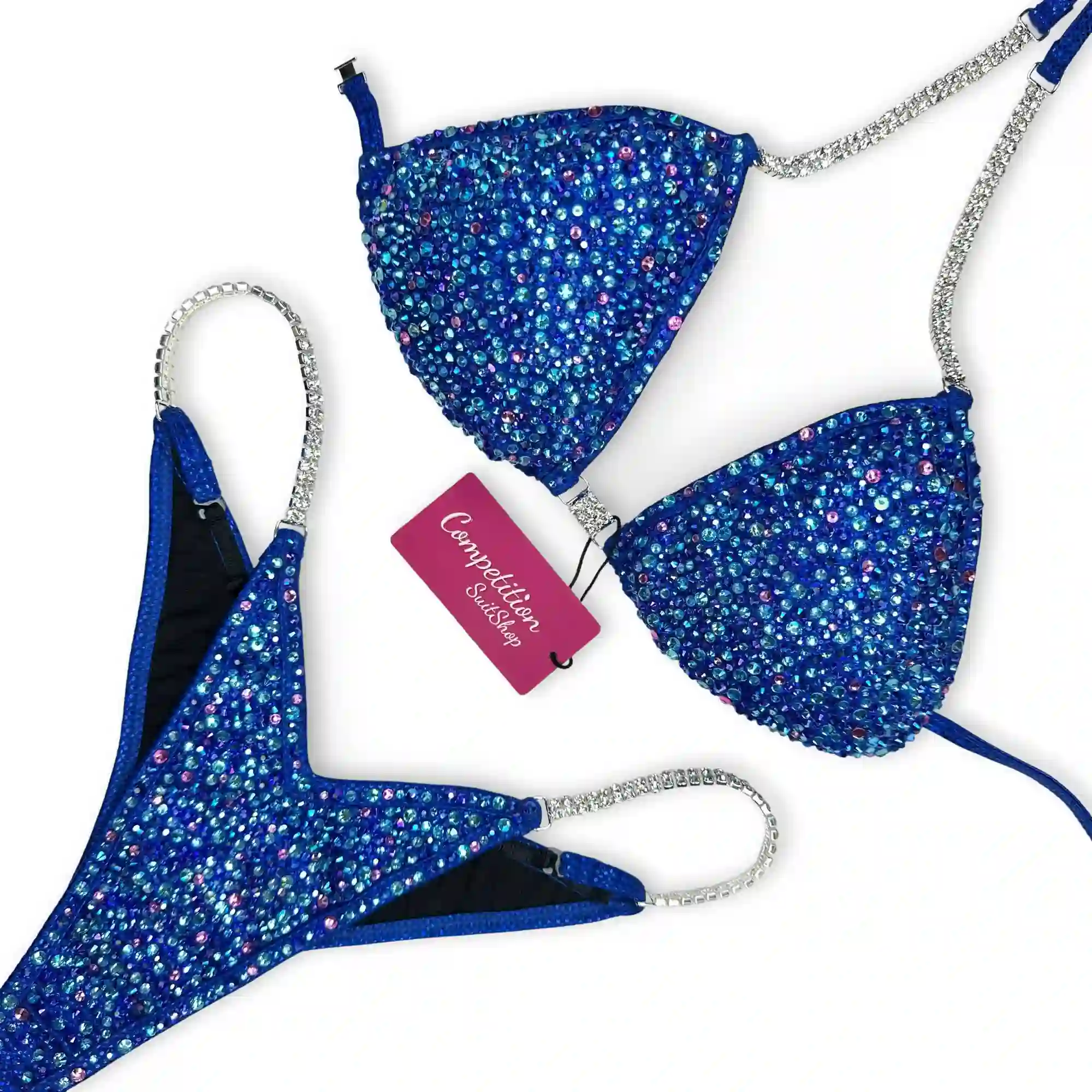 Blue Pink Virtus Bikini Competition Suit (B146)