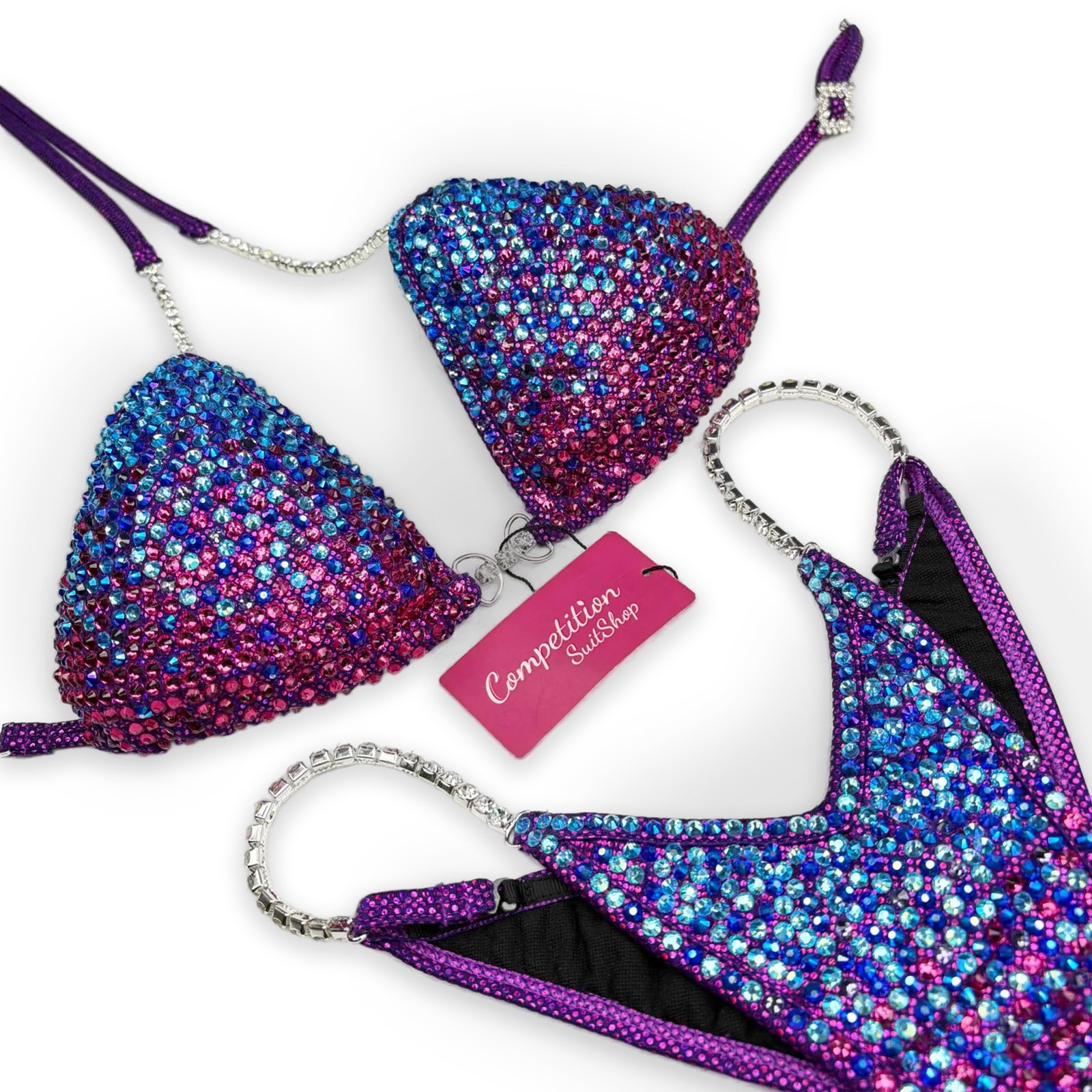 Purple Blue Gradient Bikini Competition Suit B173