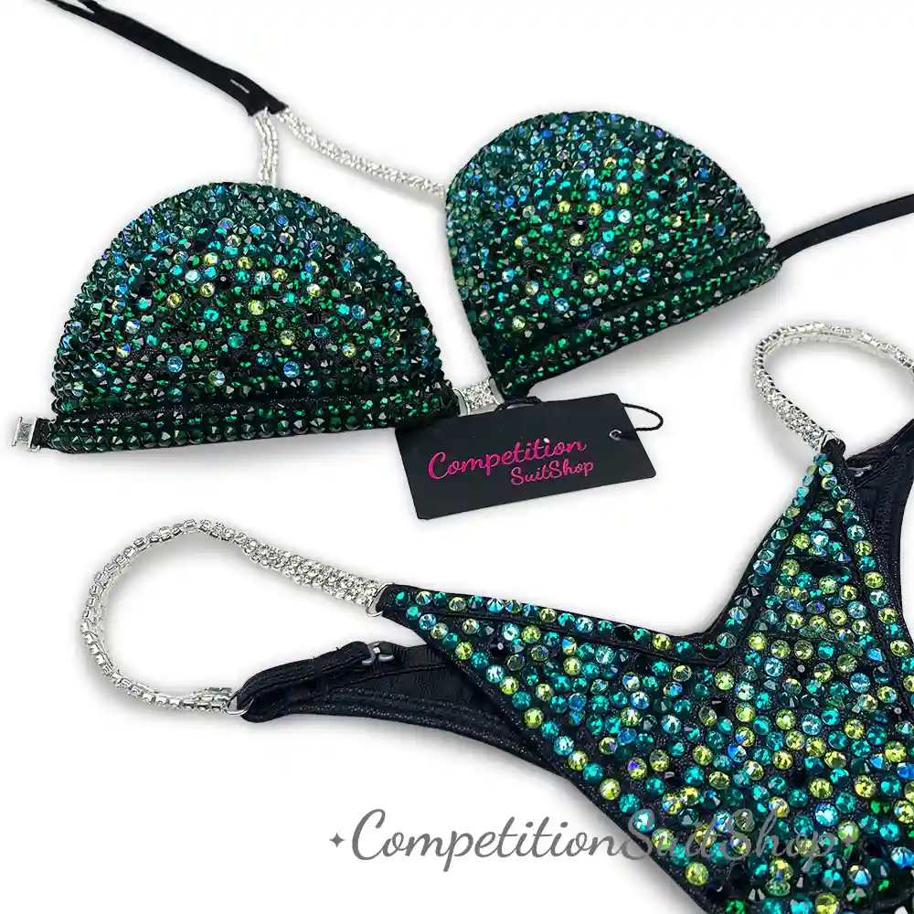 Shades Of Greens Bikini Competition Suit (B171)