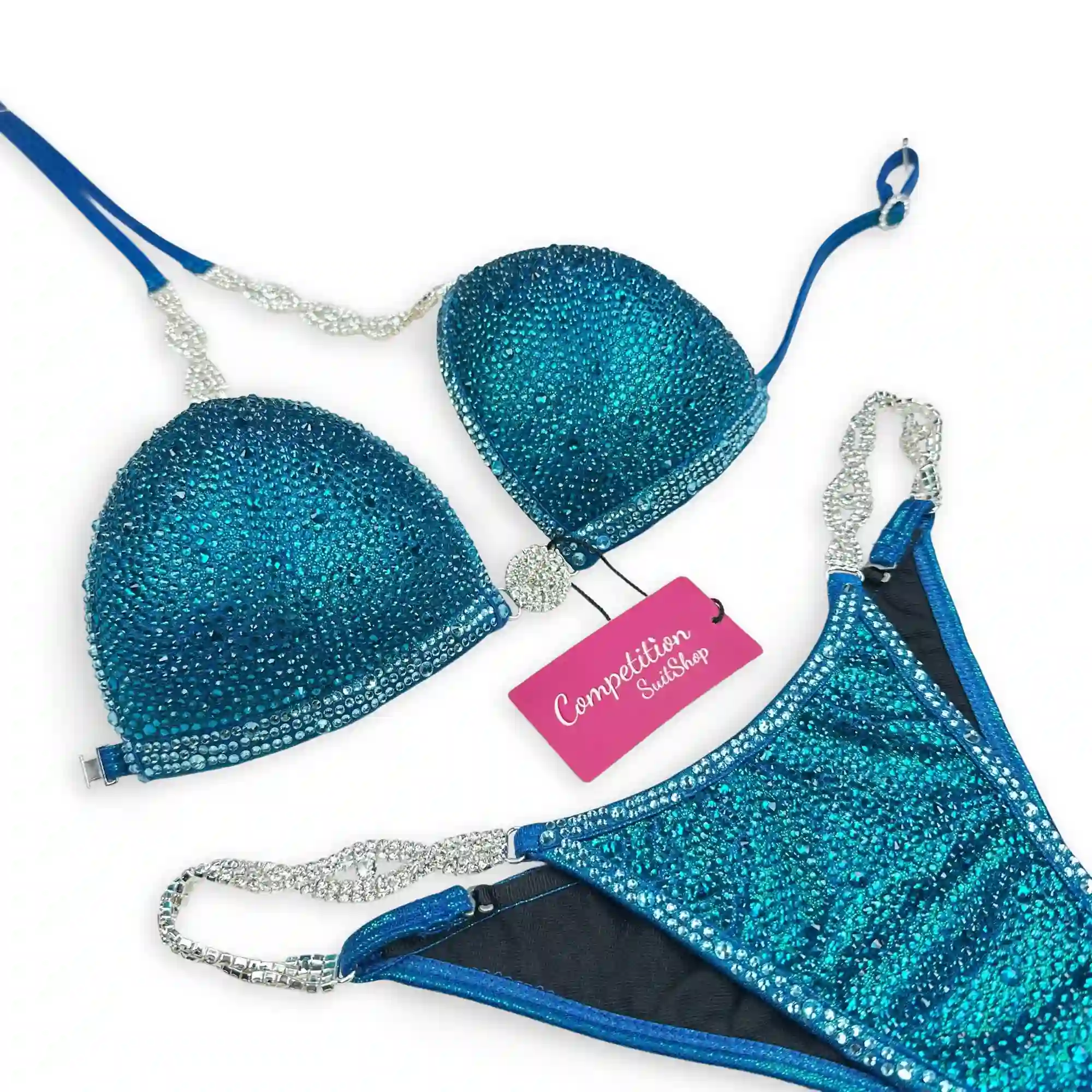 Midnight Teal Trim Wellness Competition Suit BM216-7W