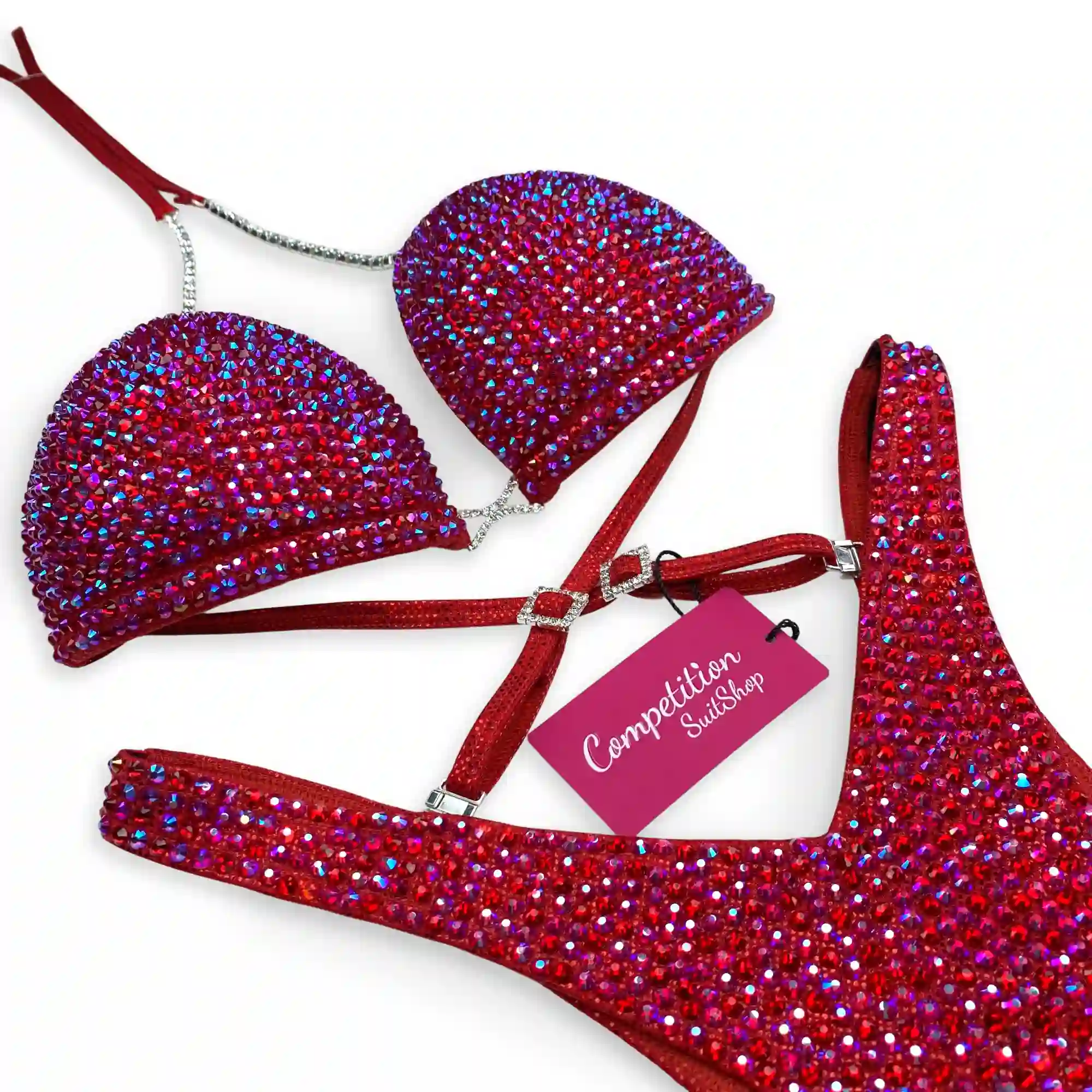 Red Pink Virtus Figure Competition Suit (F1026)