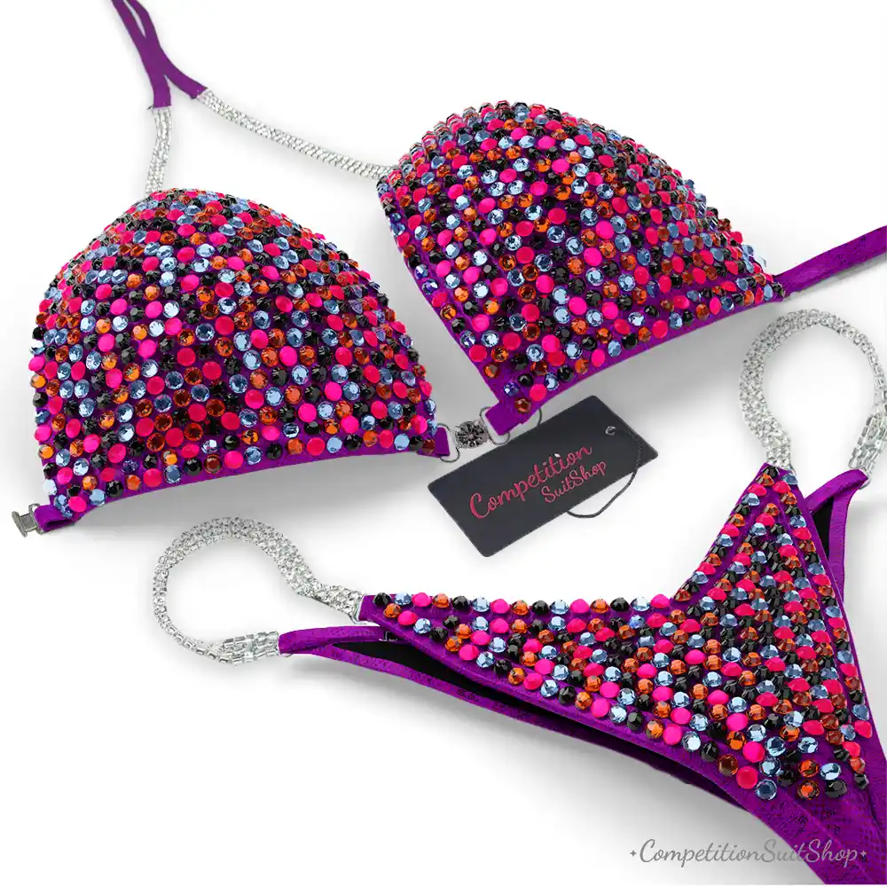 Purple Pink Twilight Burst Bikini Competition Suit (BM151-4)