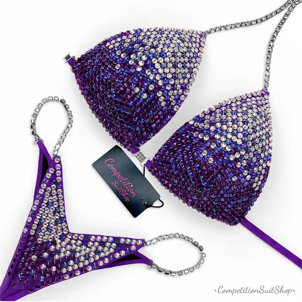 Purple Blue Gradient Bikini Competition Suit BM173-2