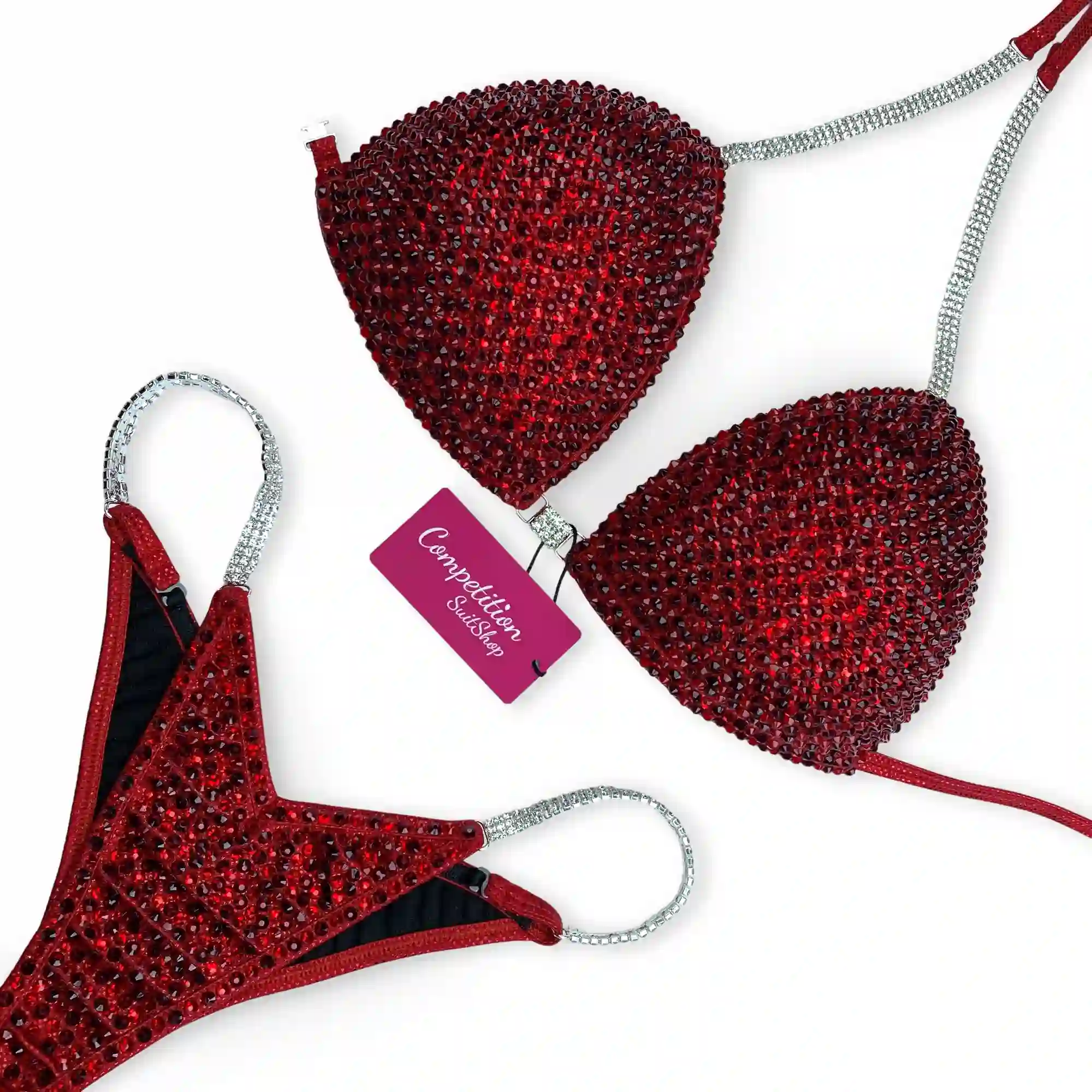 Red Maroon Bikini Competition Suit (BM151-37)