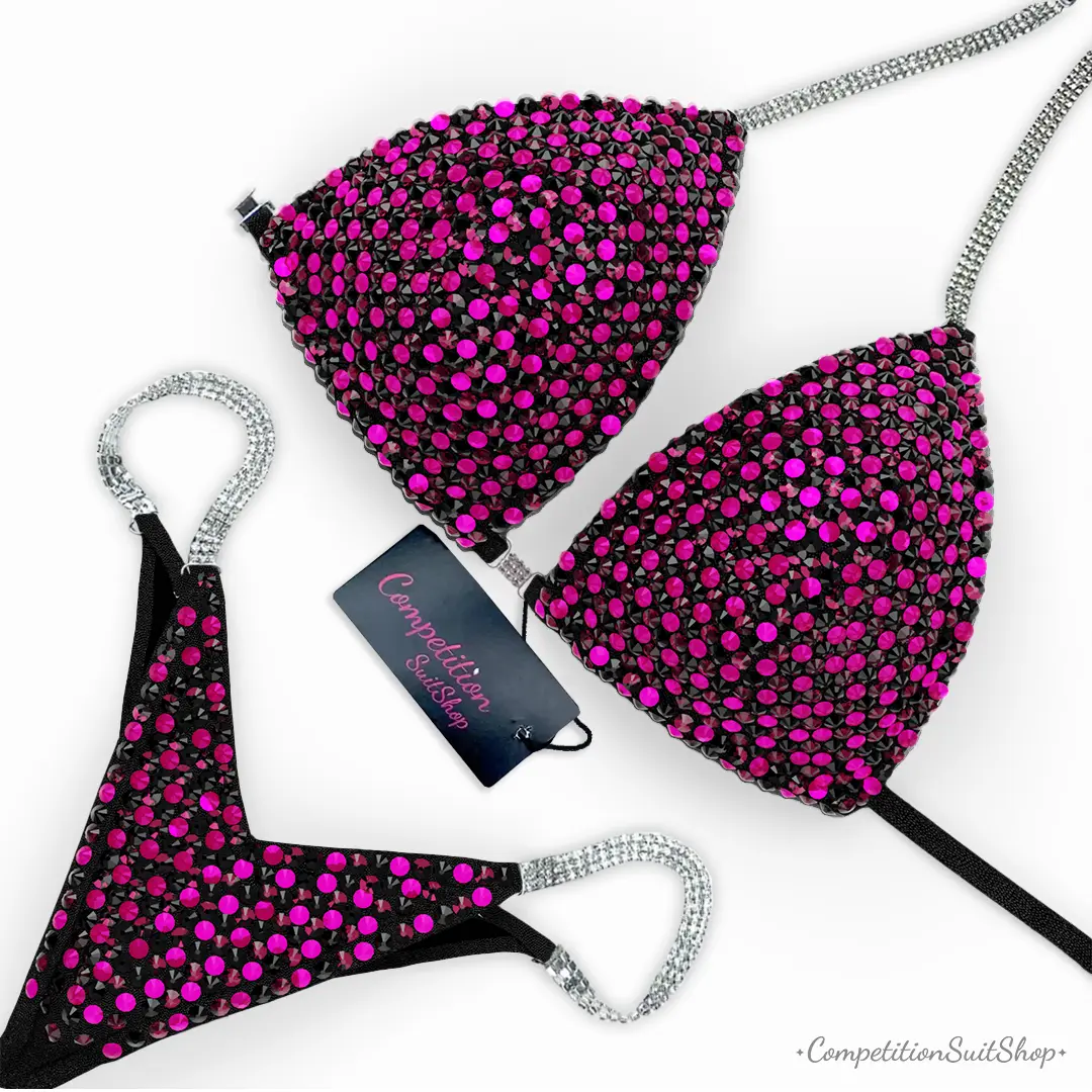 Noir Fuchsia Glint Bikini Competition Suit BM175-4