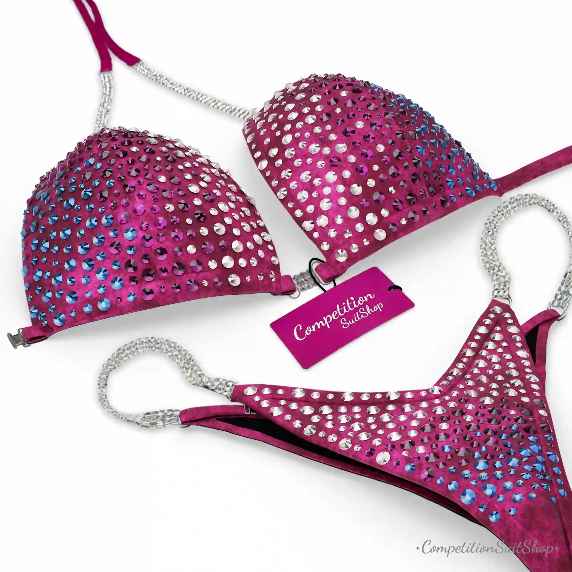 Fuchsia Velvet Radiance Wellness Competition Suit BM201-19W