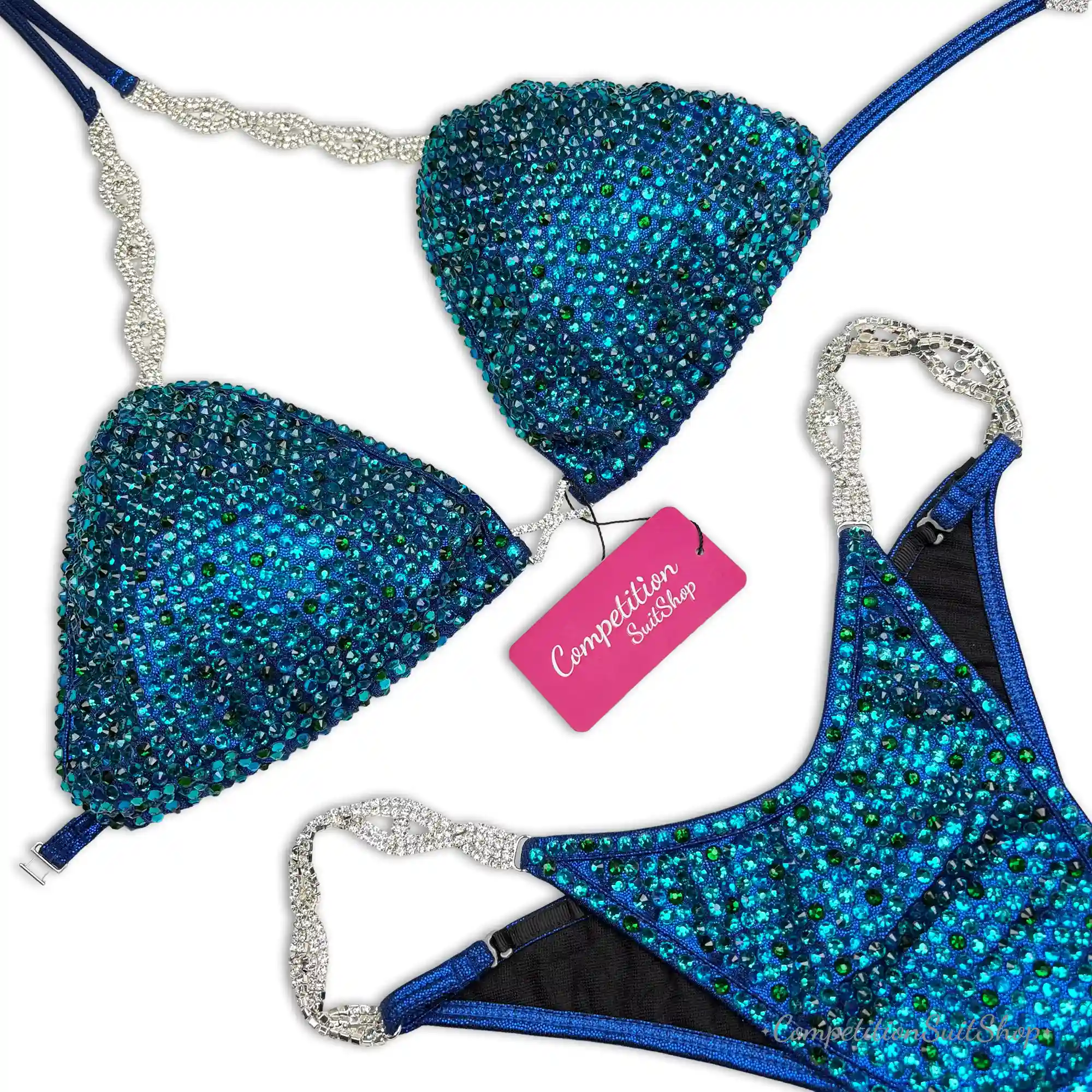 Teal Opulence Competition Bikini B256