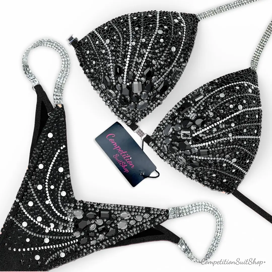 Silver Eclipse Plume Competition Bikini BM238-7