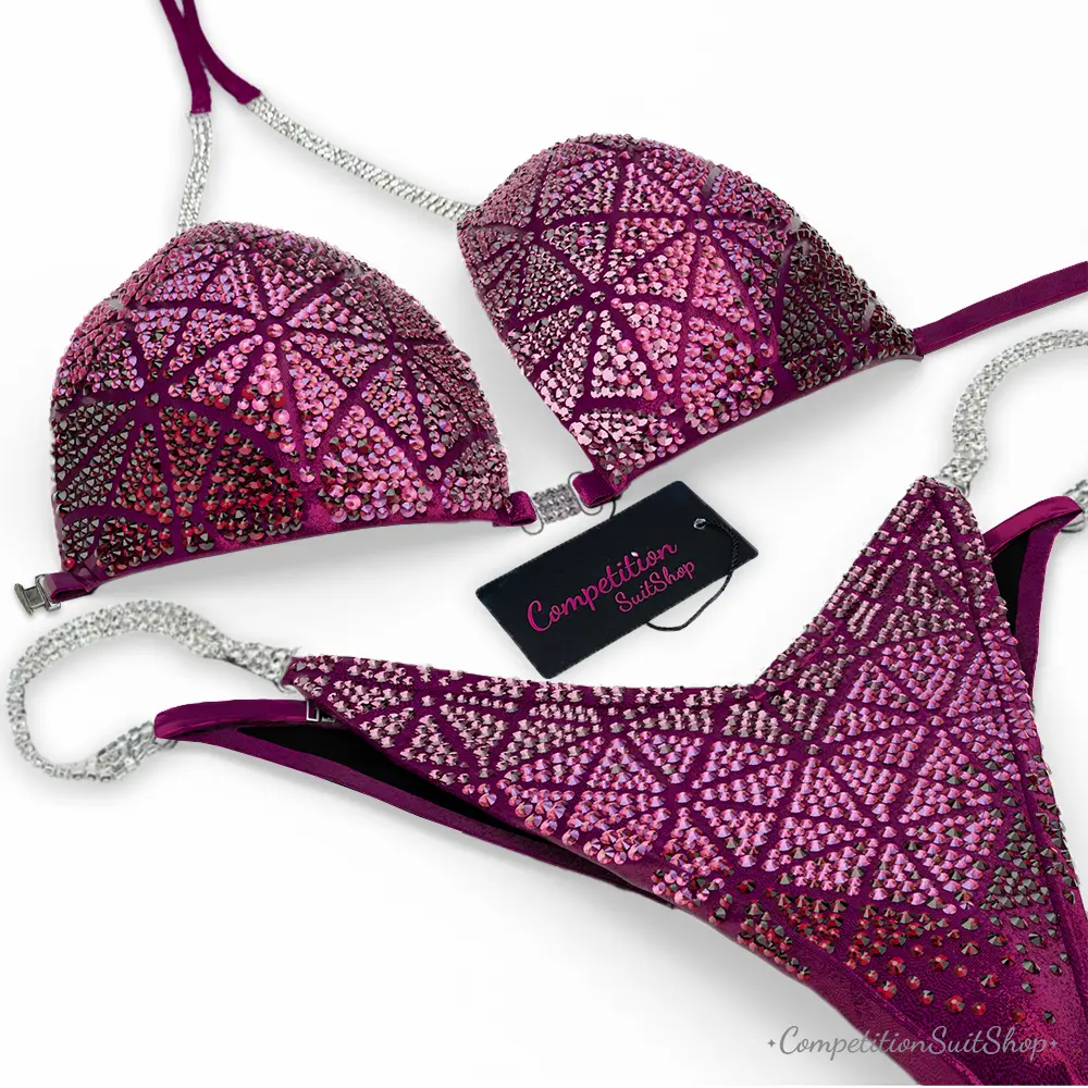 Rose Maroon Obsidian Wellness Competition Bikini BM230-5W