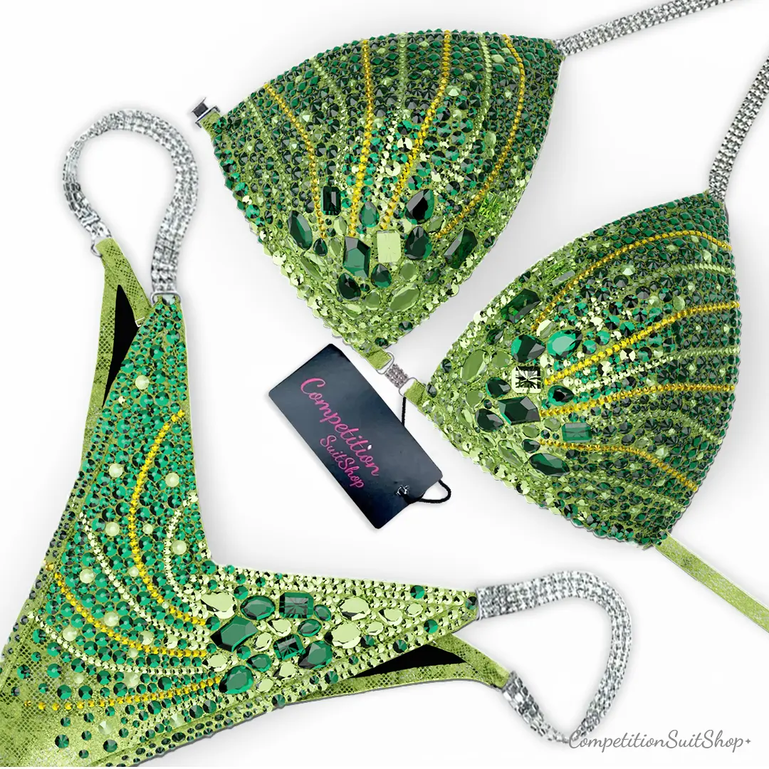 Lime Verdant Plume Wellness Competition Bikini BM238-4W