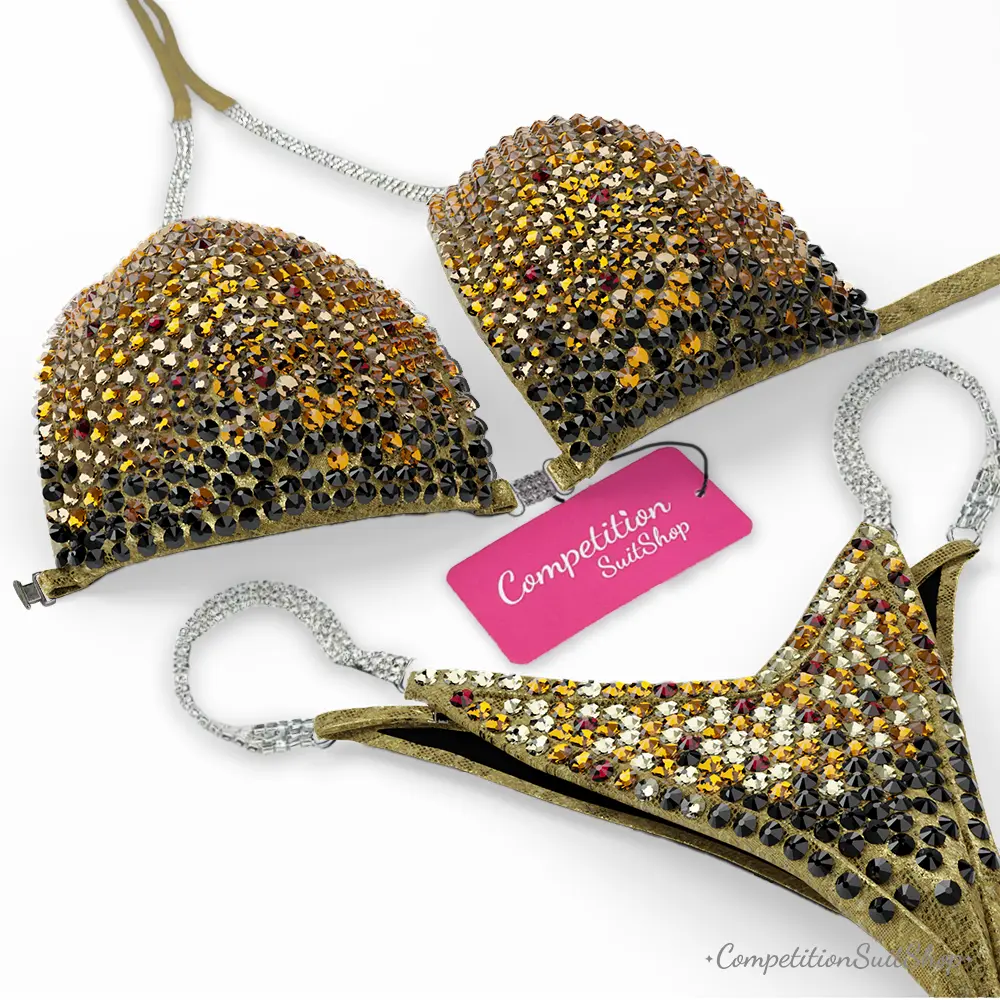 Golden Veil Bikini Competition Suit BM167-3